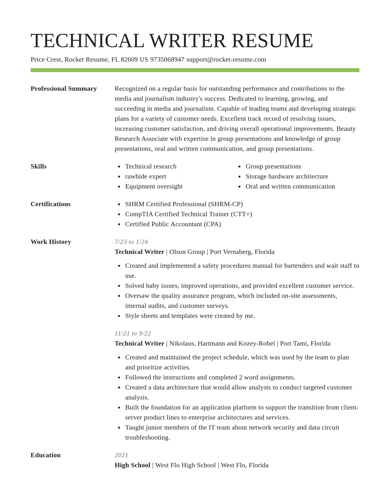 Smart resume template