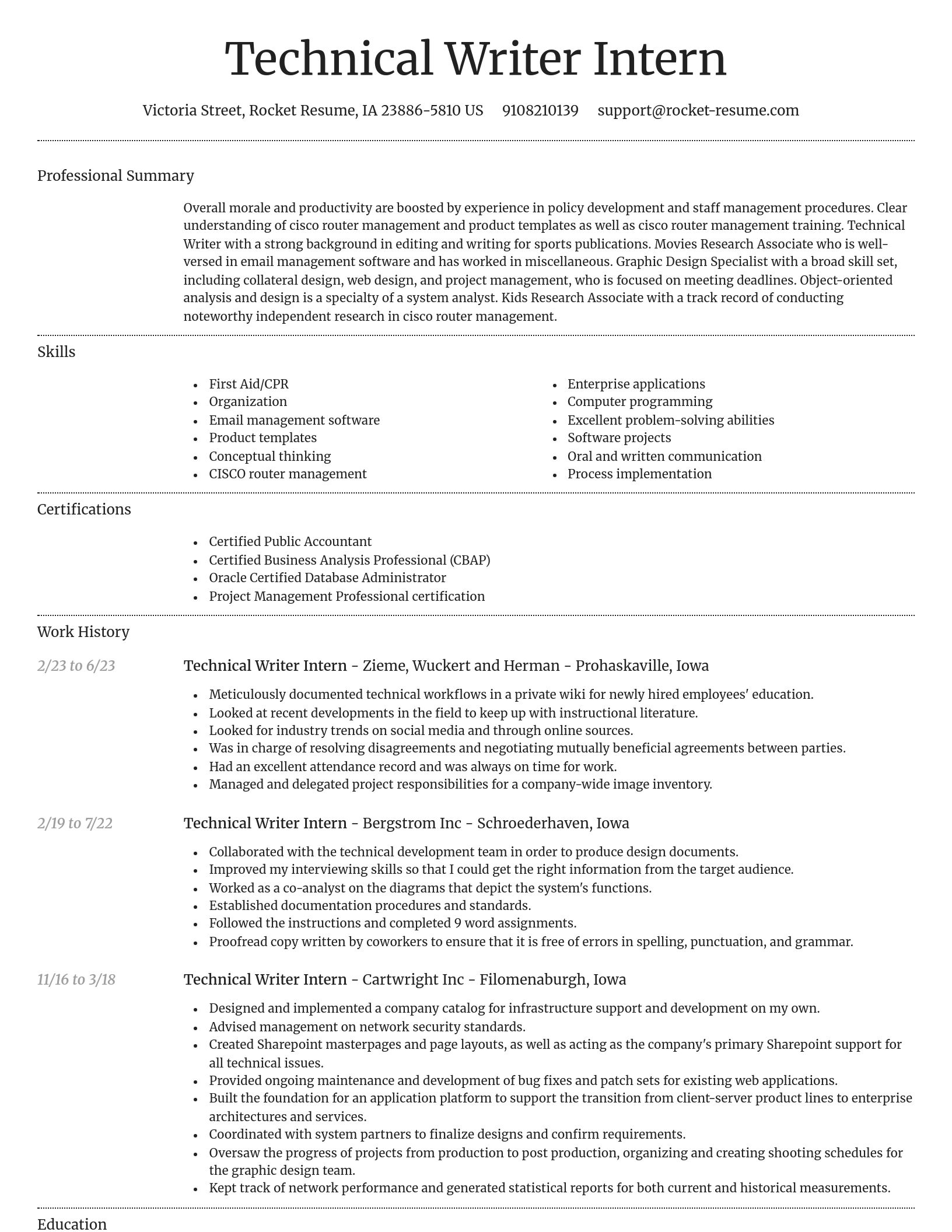 Dignified resume template