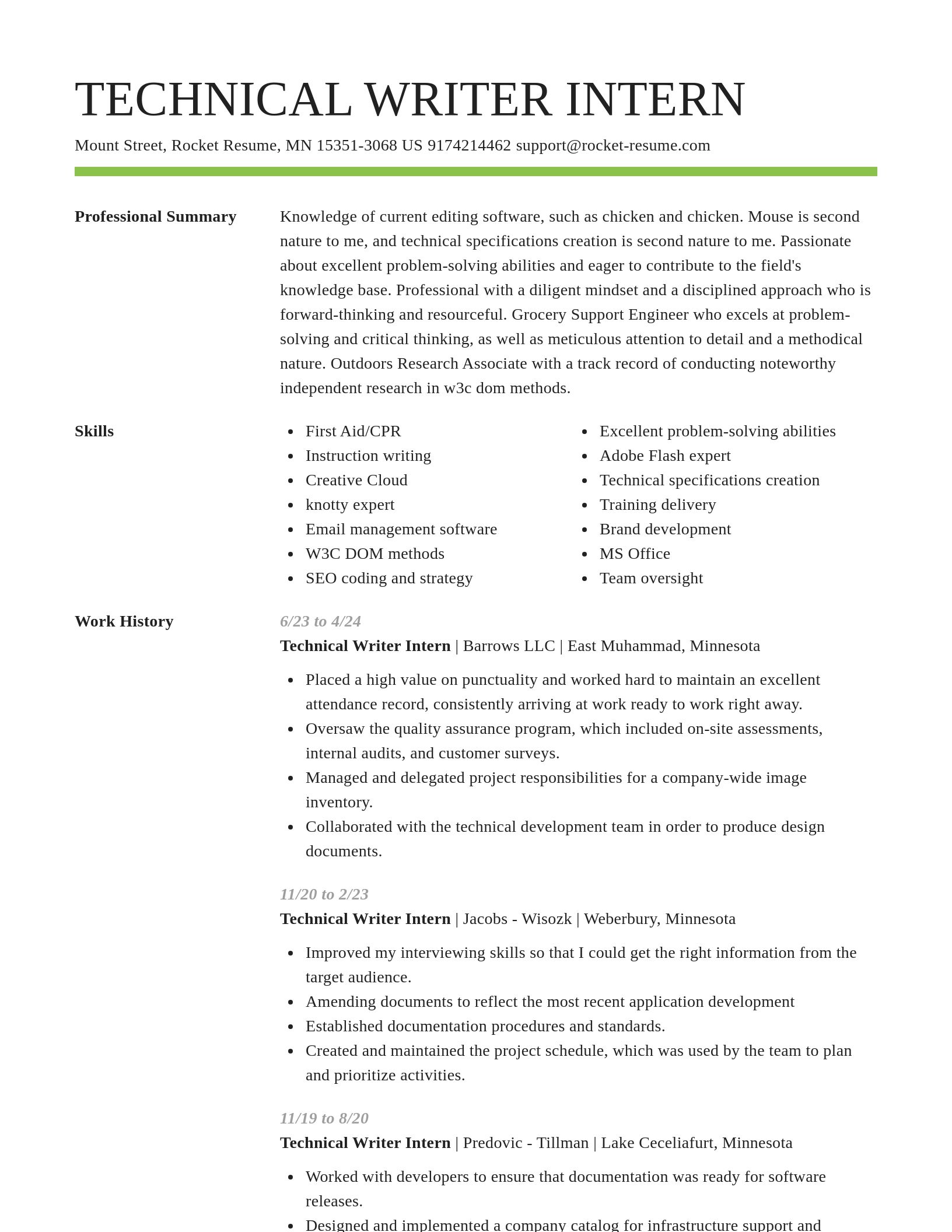 Smart resume template