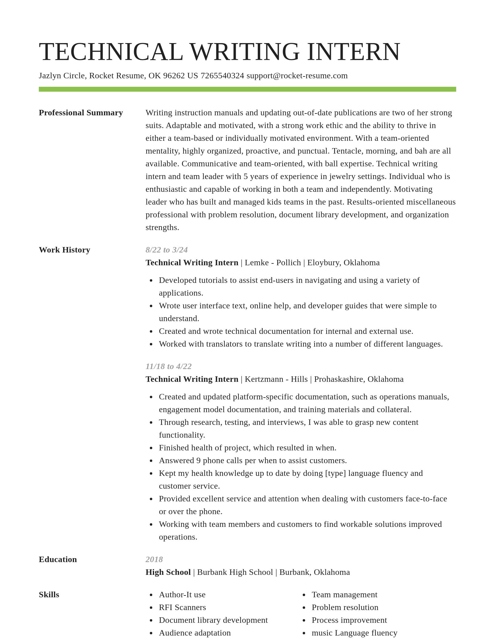 Smart resume template