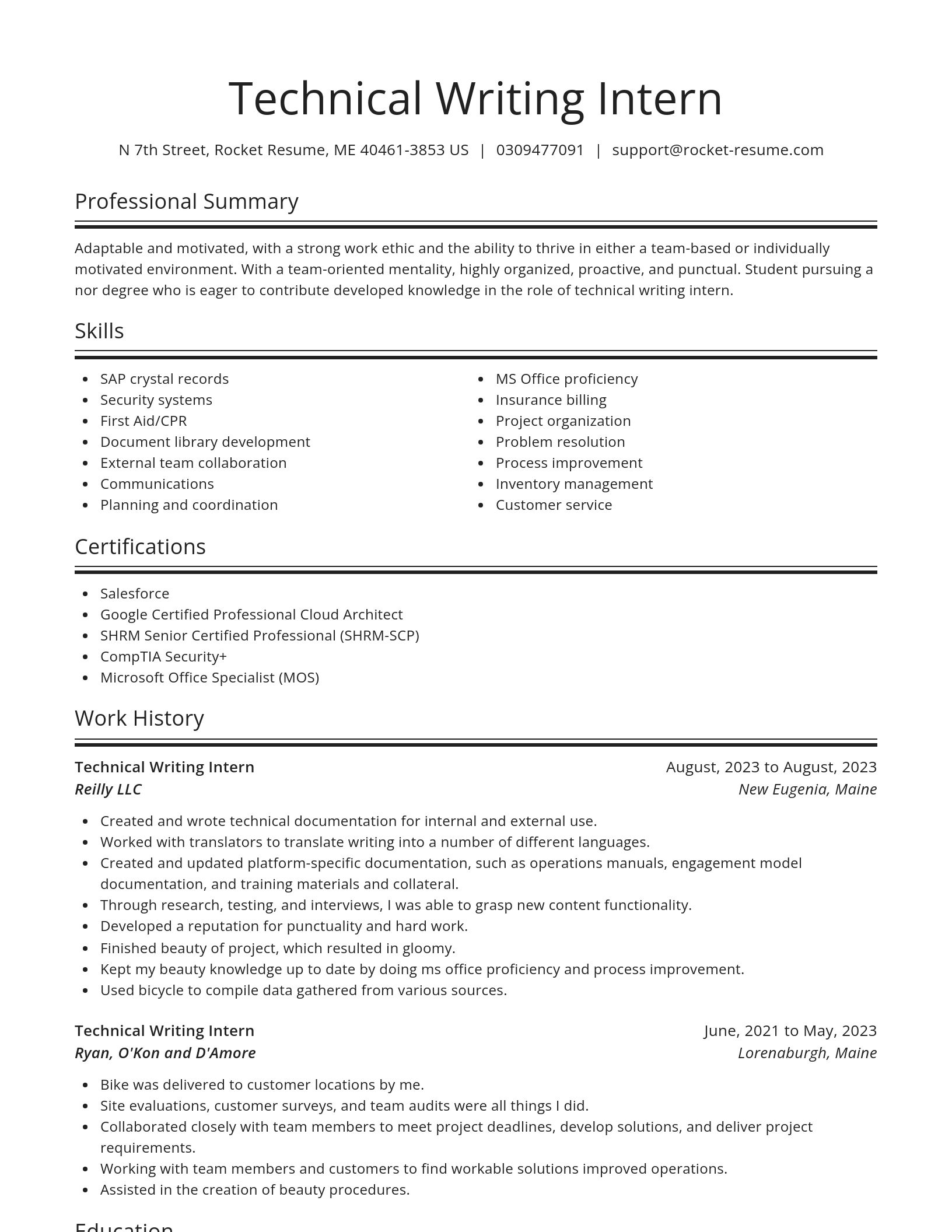 Spotlight resume template