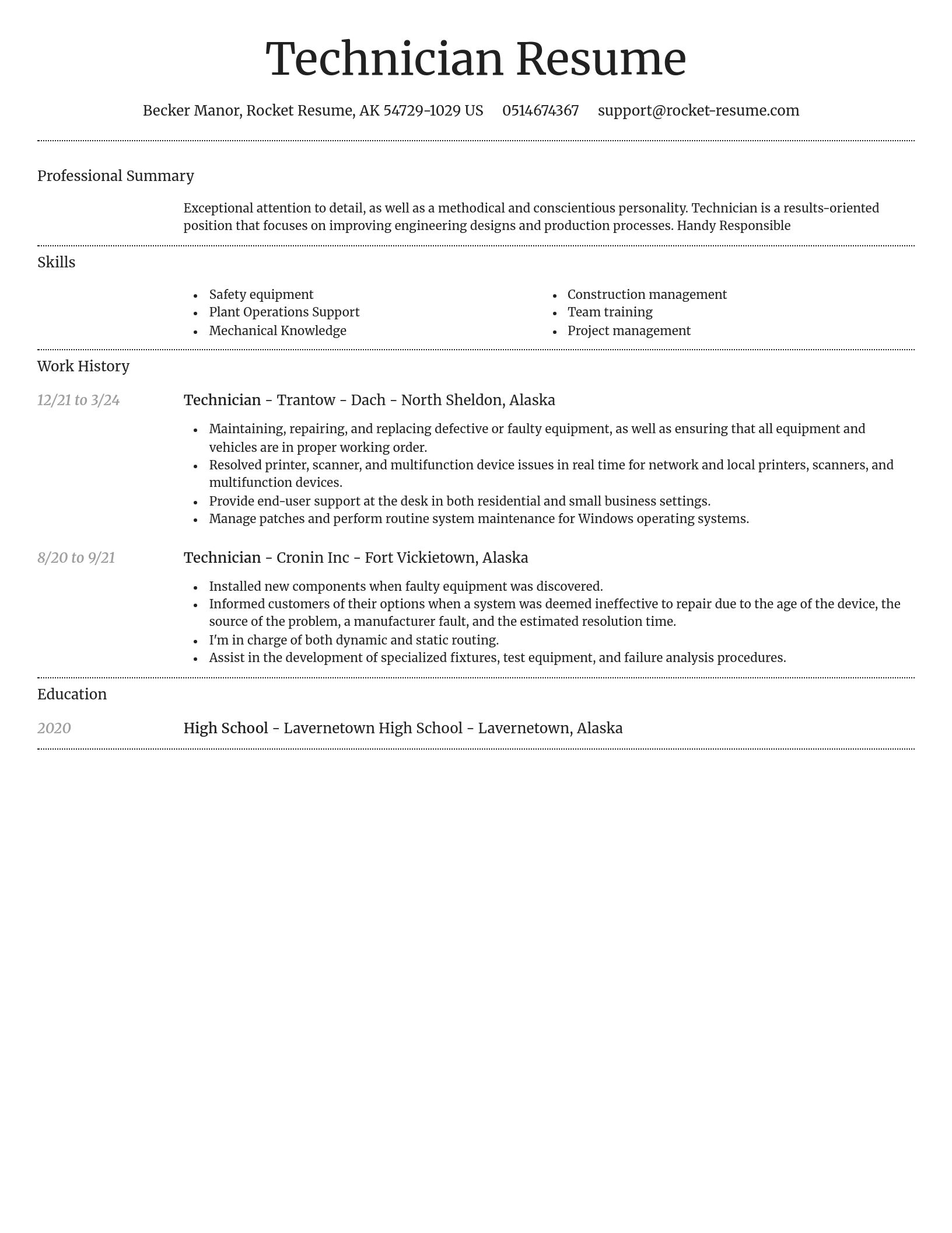 Dignified resume template