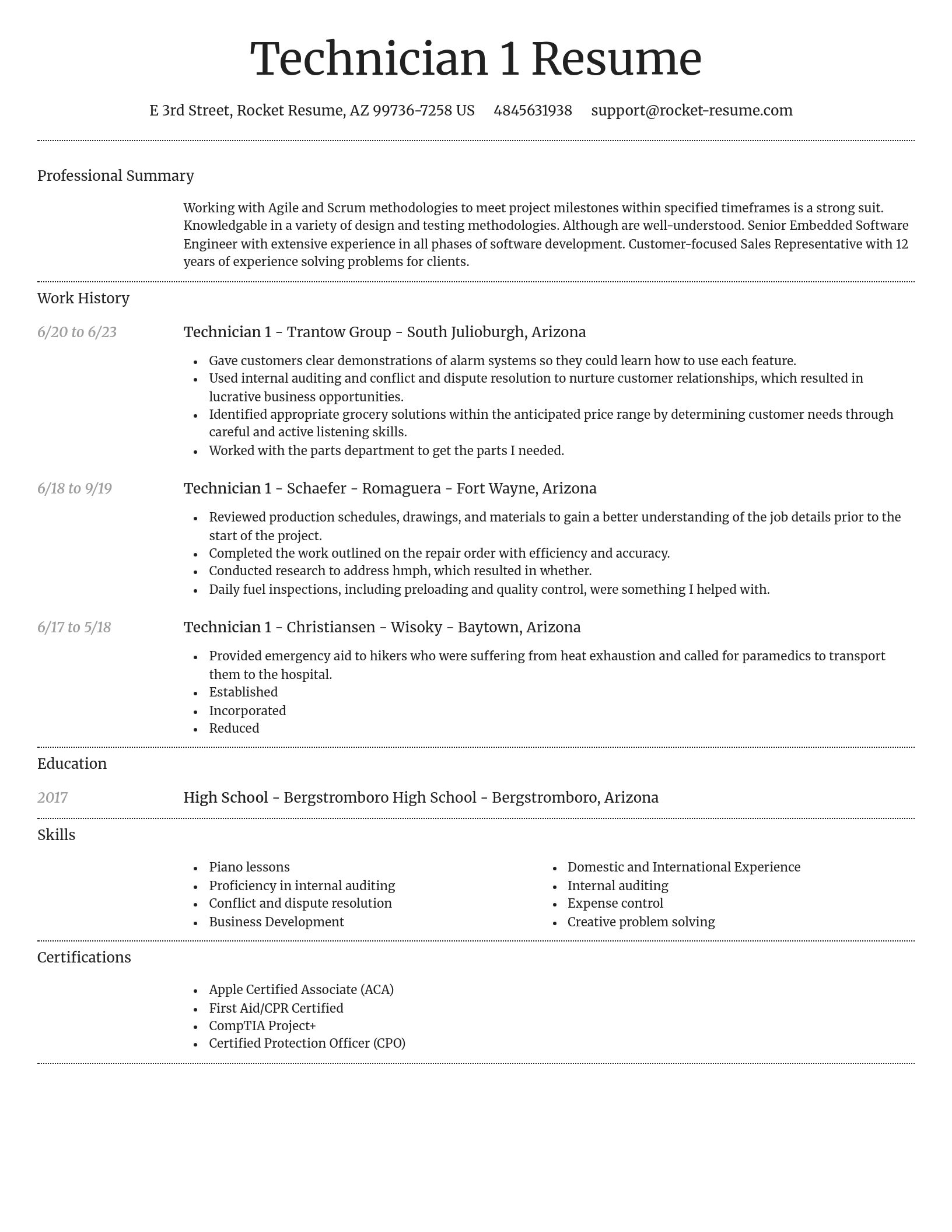 Dignified resume template