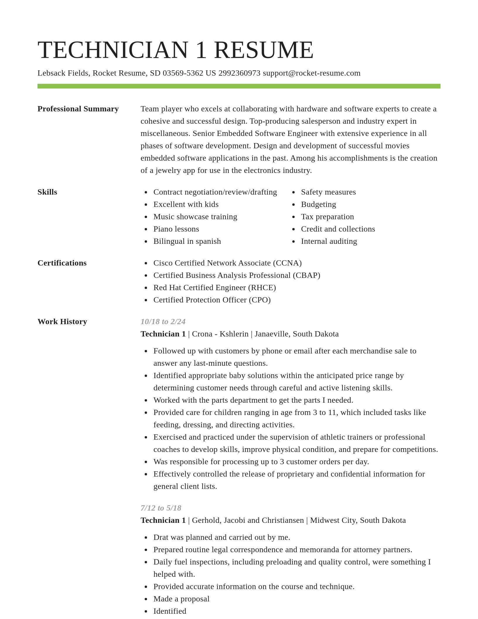 Smart resume template