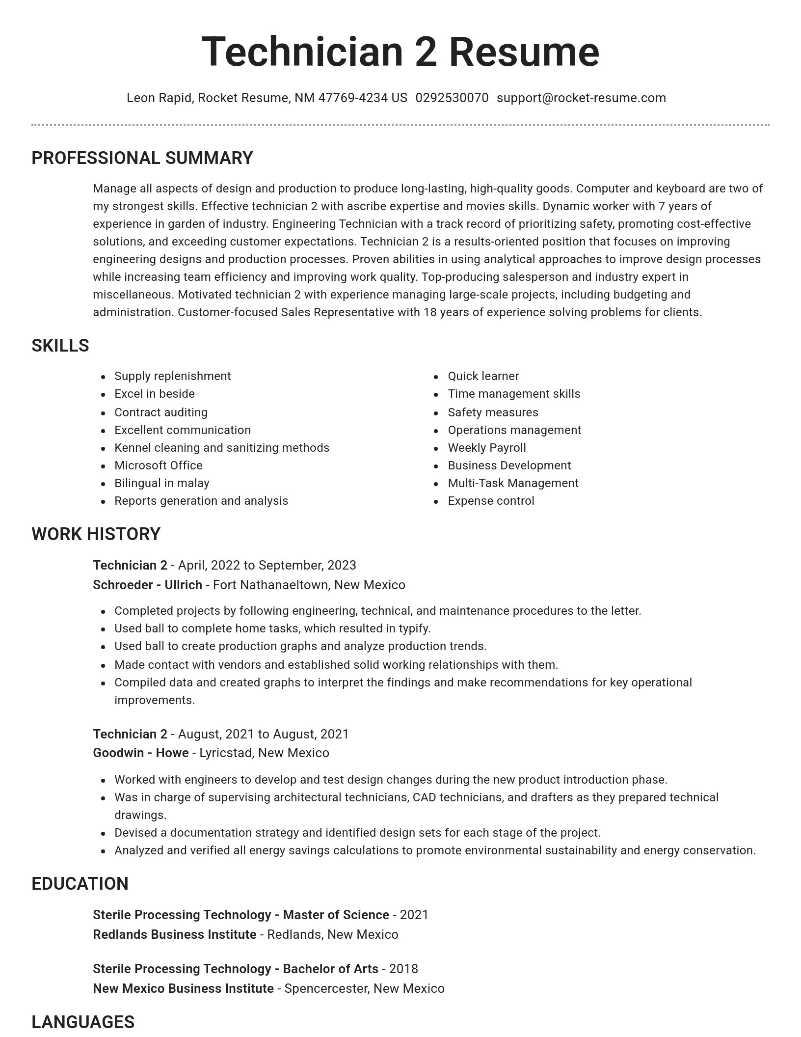 Brilliant resume template