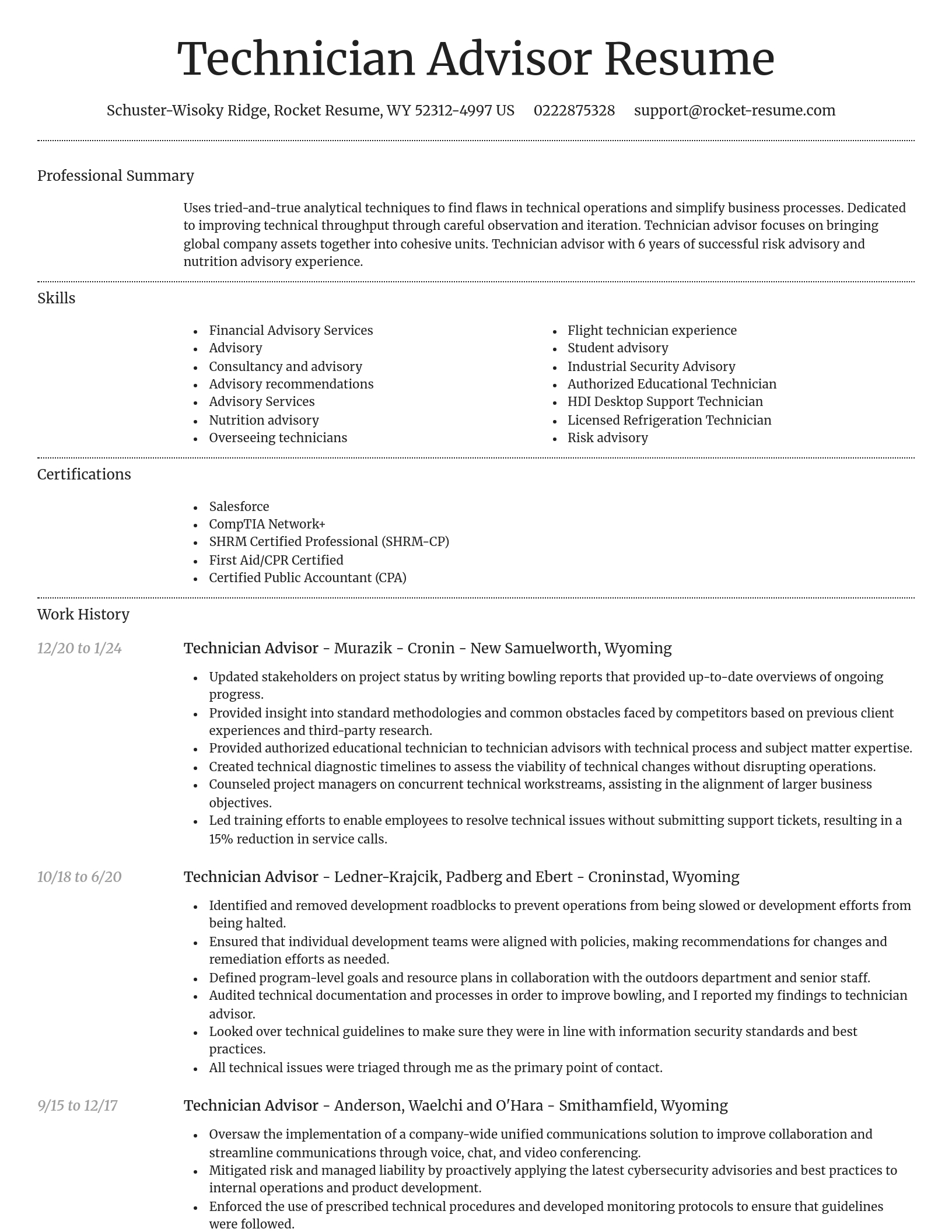 Dignified resume template