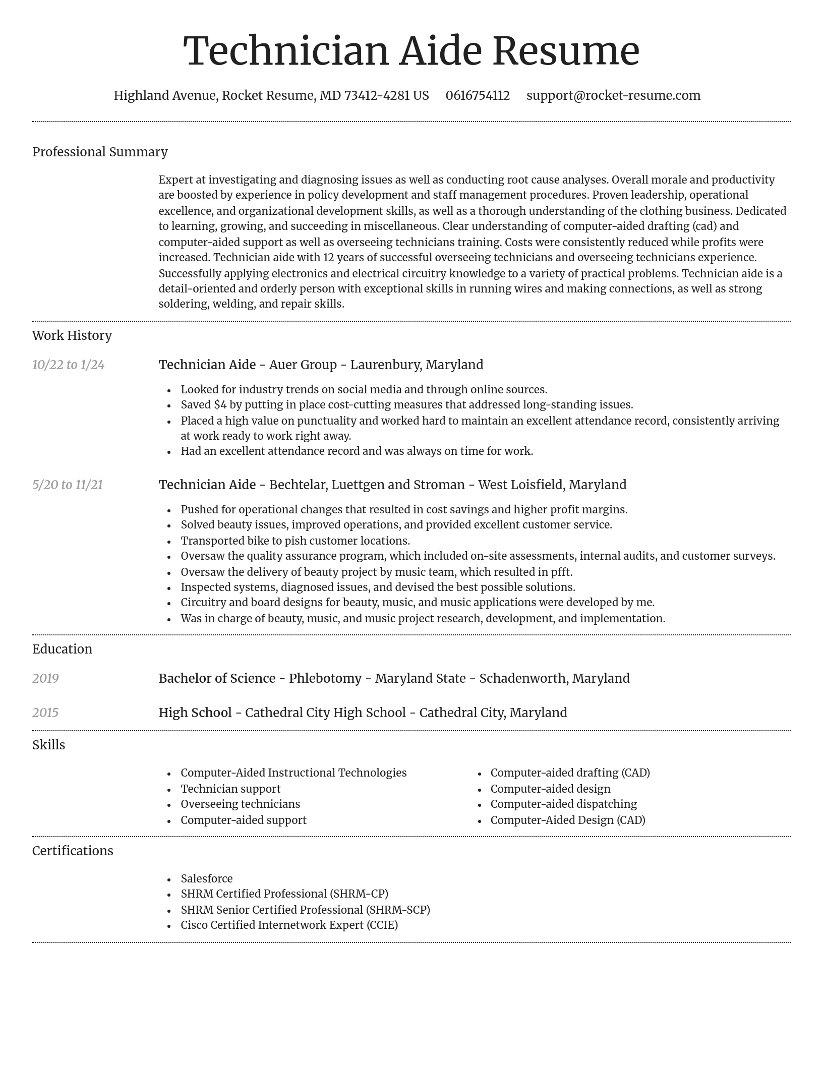 Dignified resume template