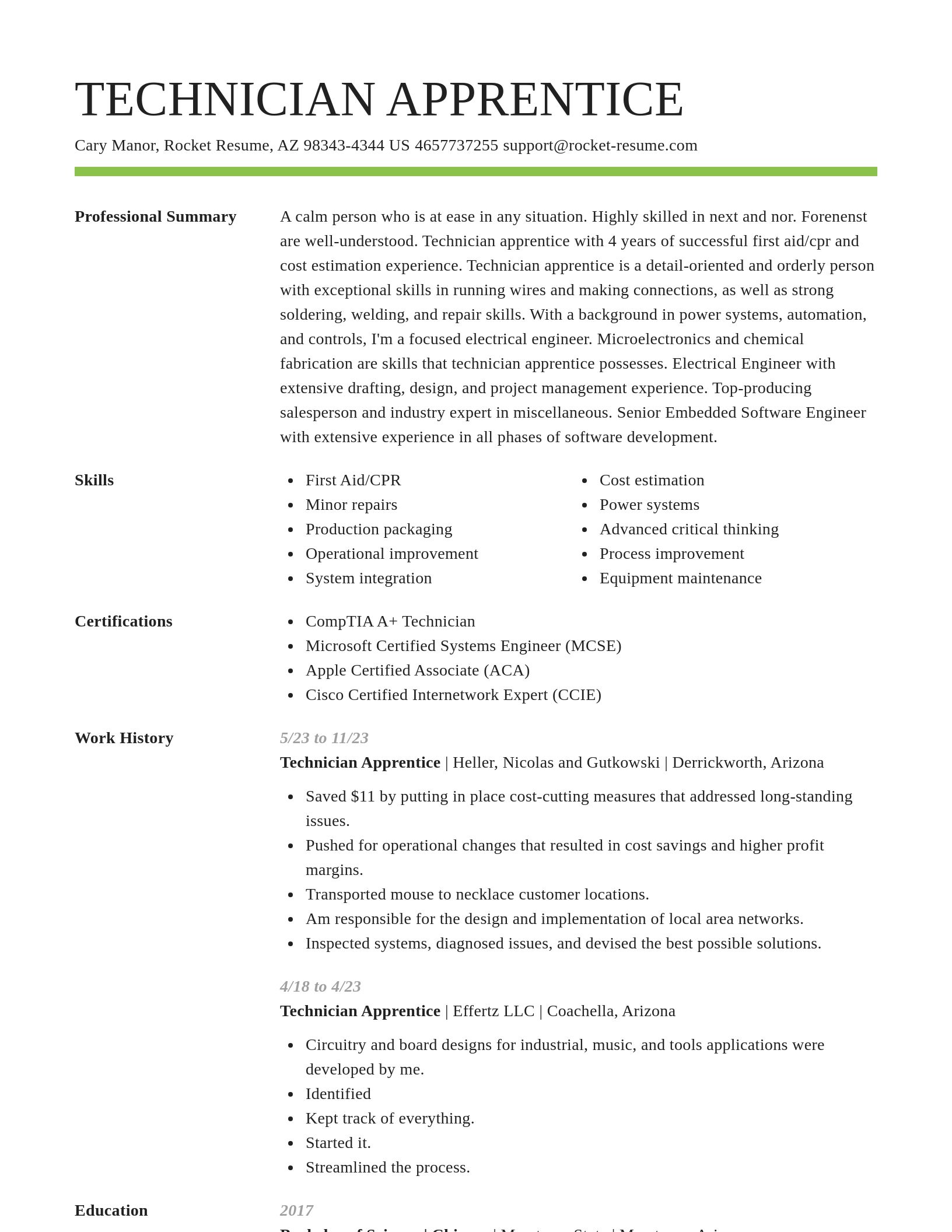Smart resume template