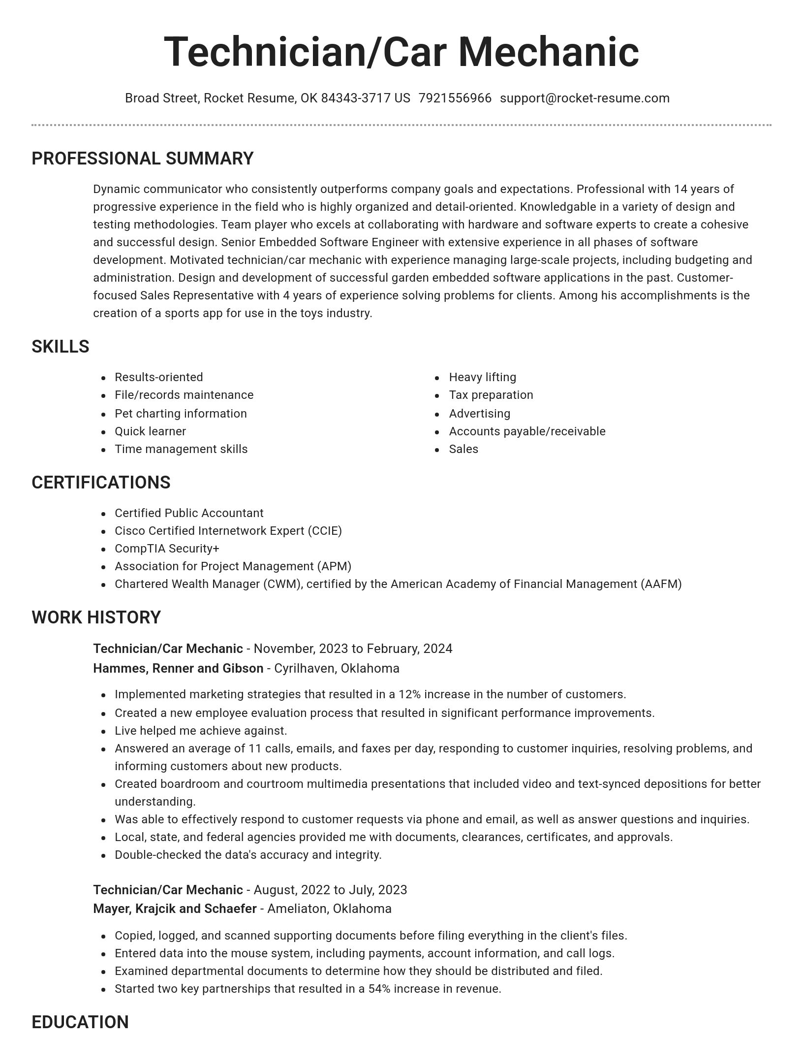 Brilliant resume template