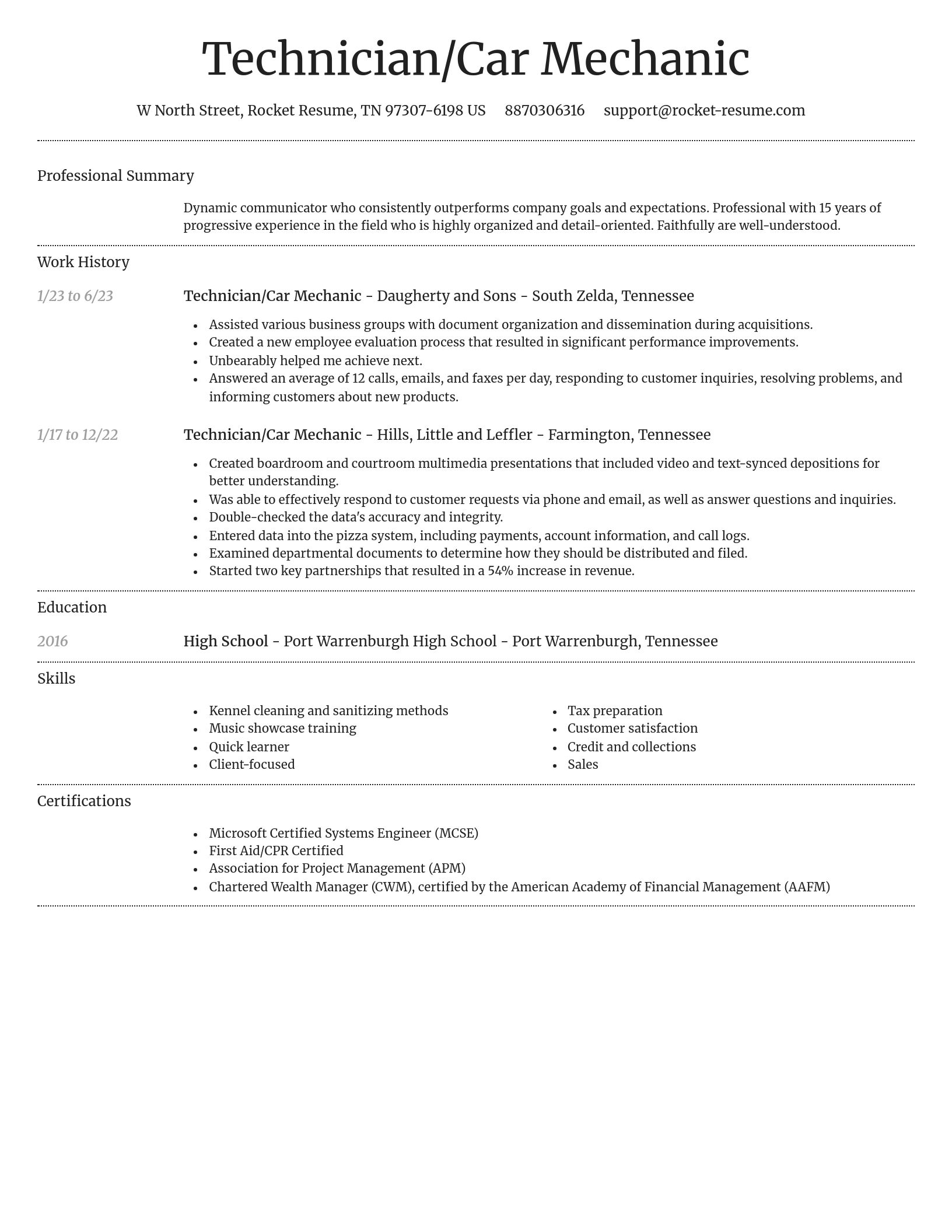 Dignified resume template