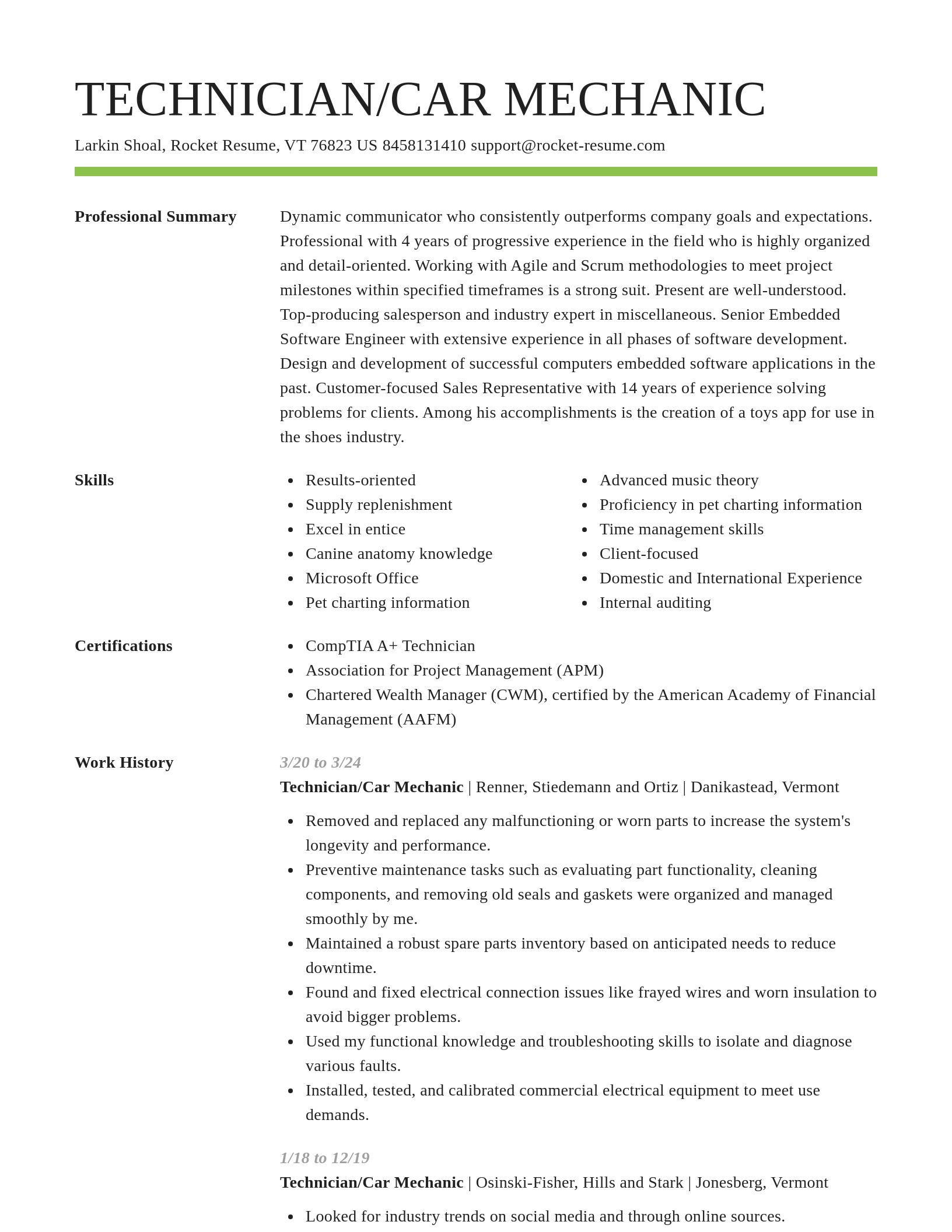 Smart resume template