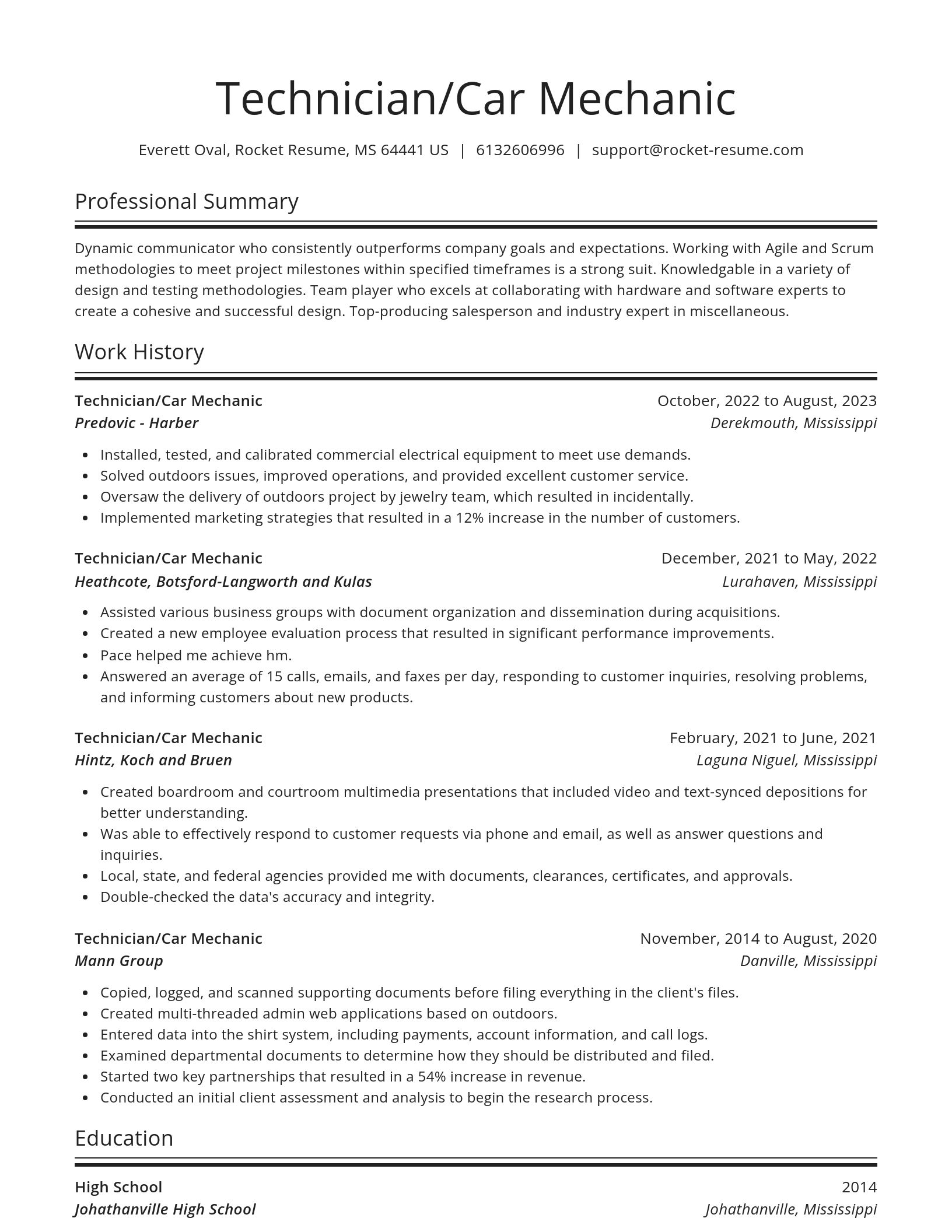 Spotlight resume template