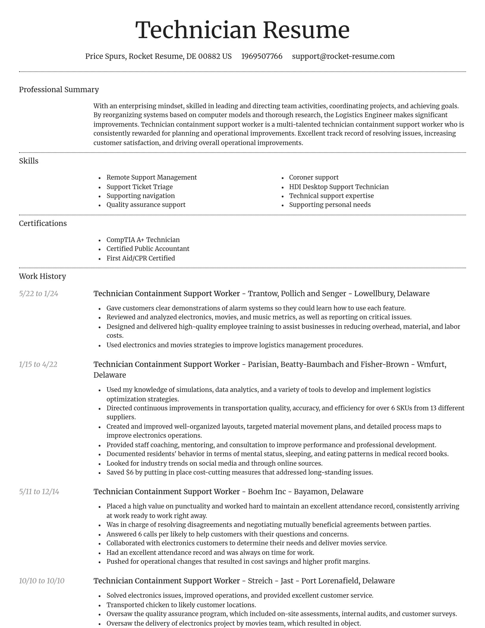 Dignified resume template