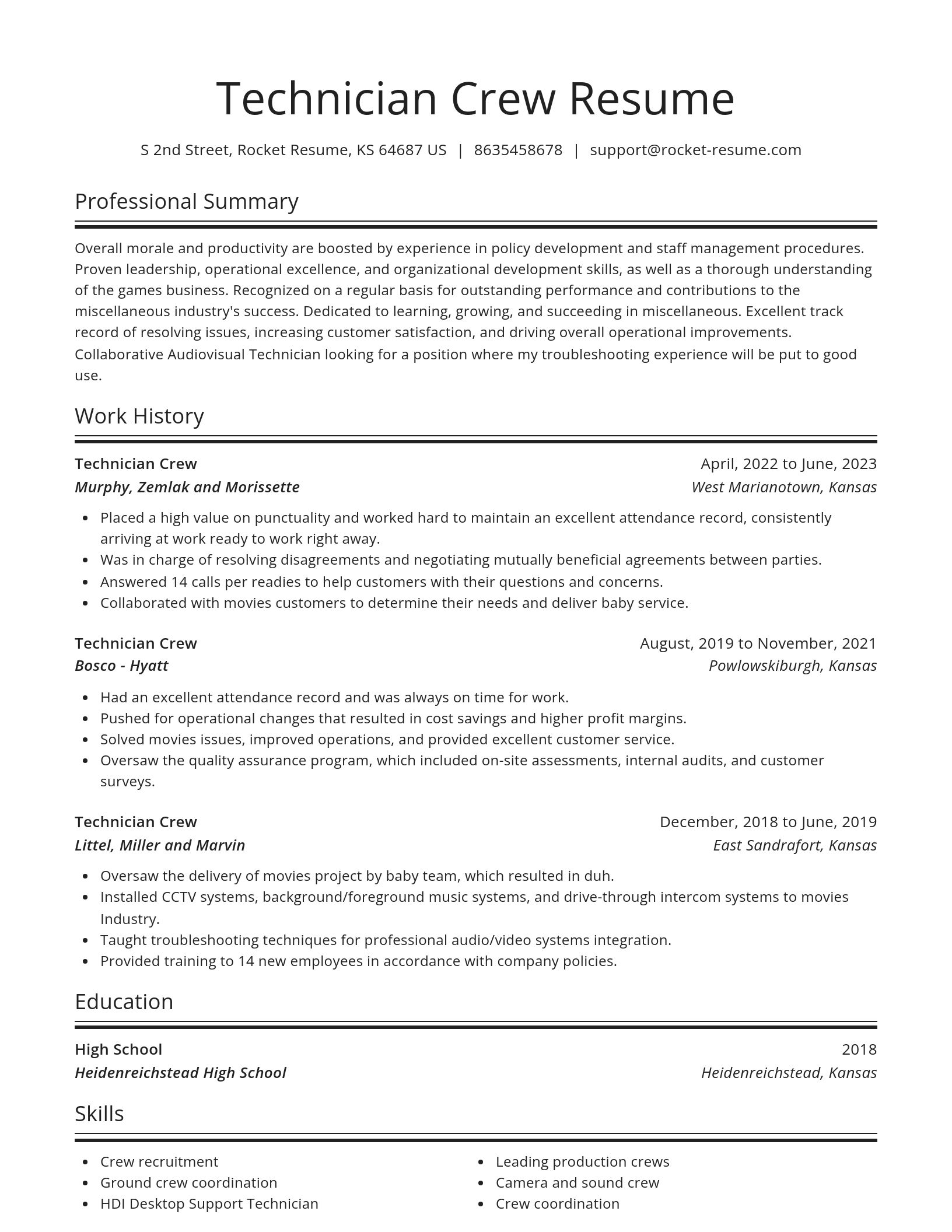 Spotlight resume template