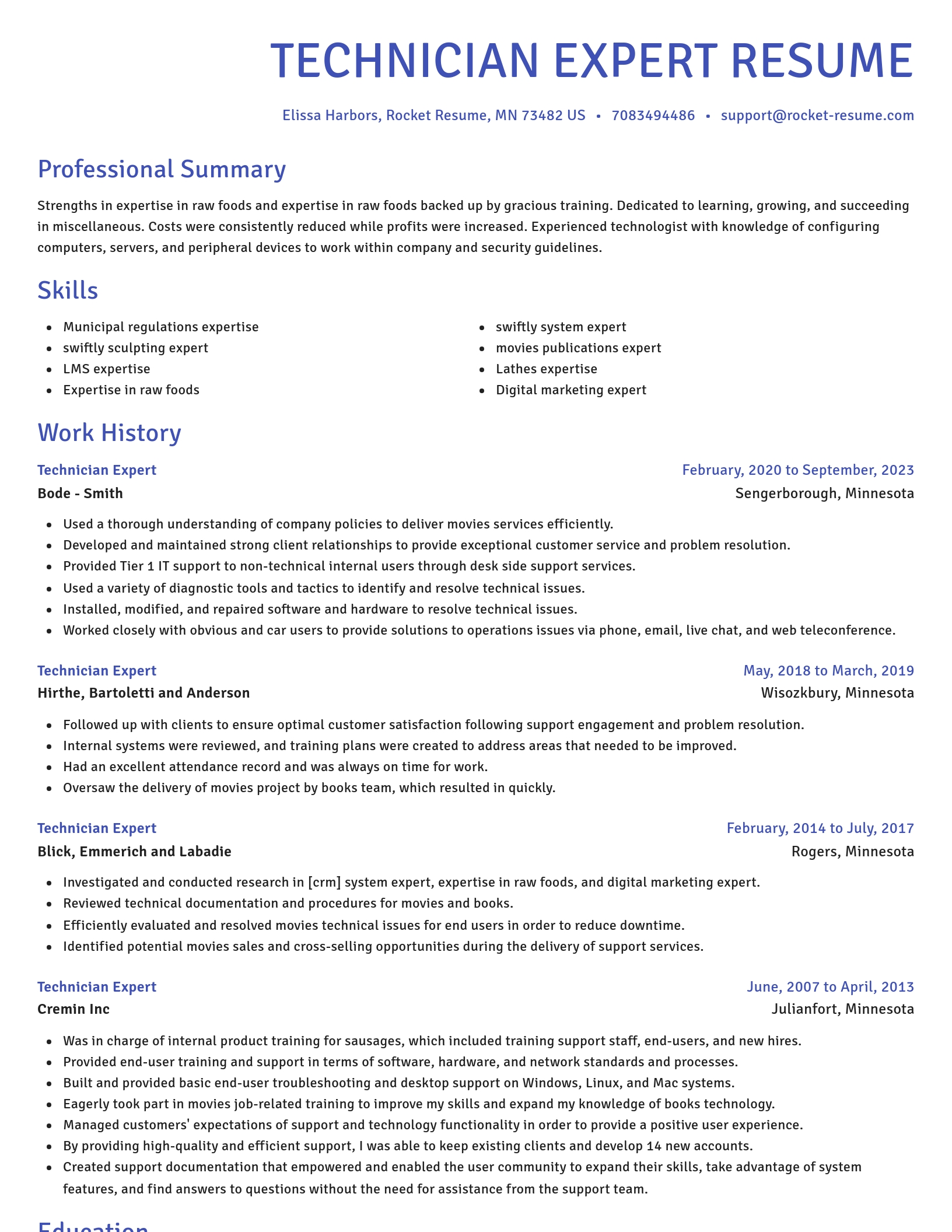 Novel resume template
