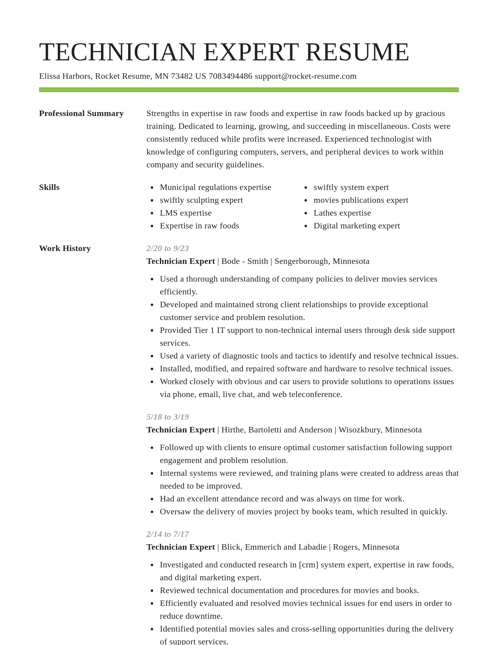 Smart resume template