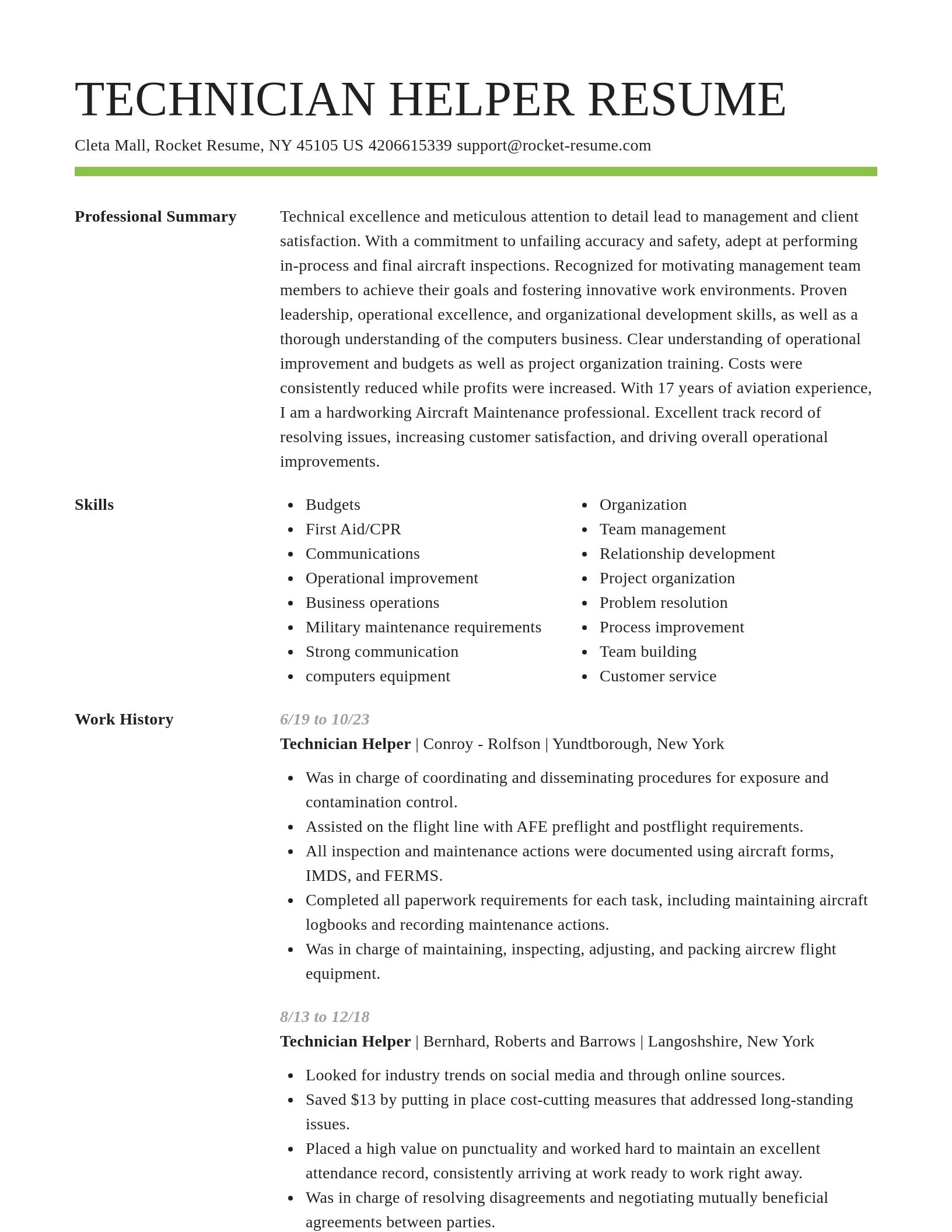Smart resume template