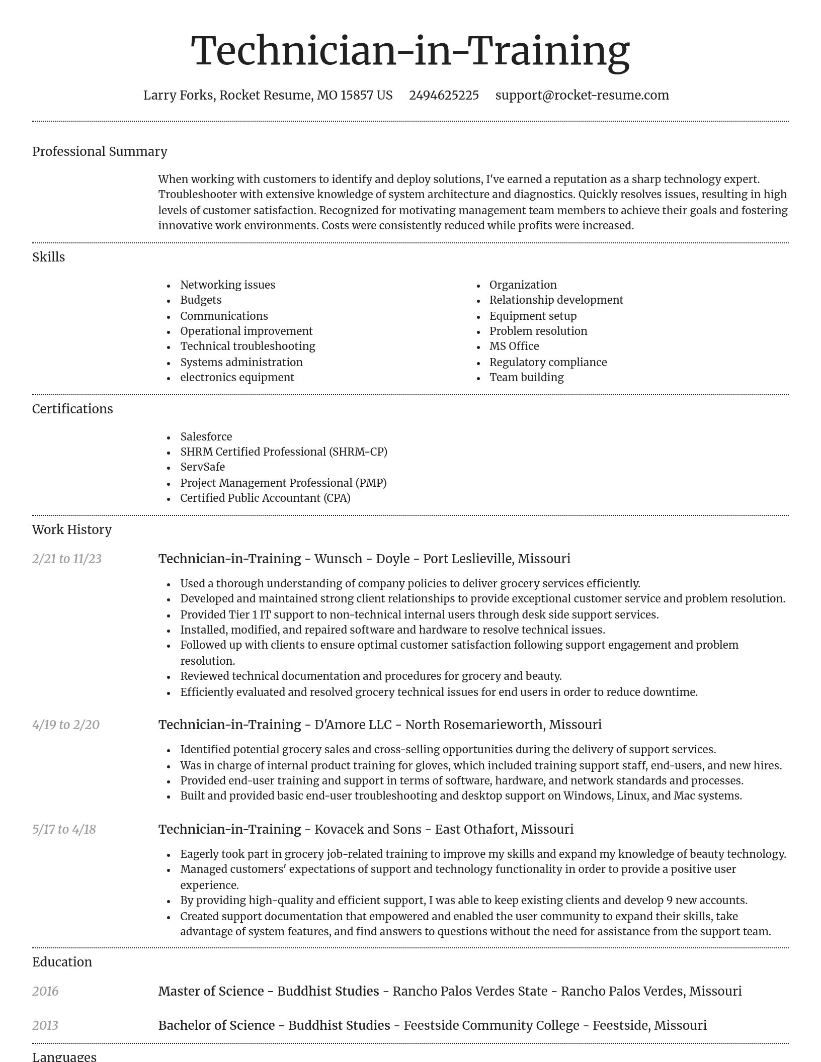 Dignified resume template