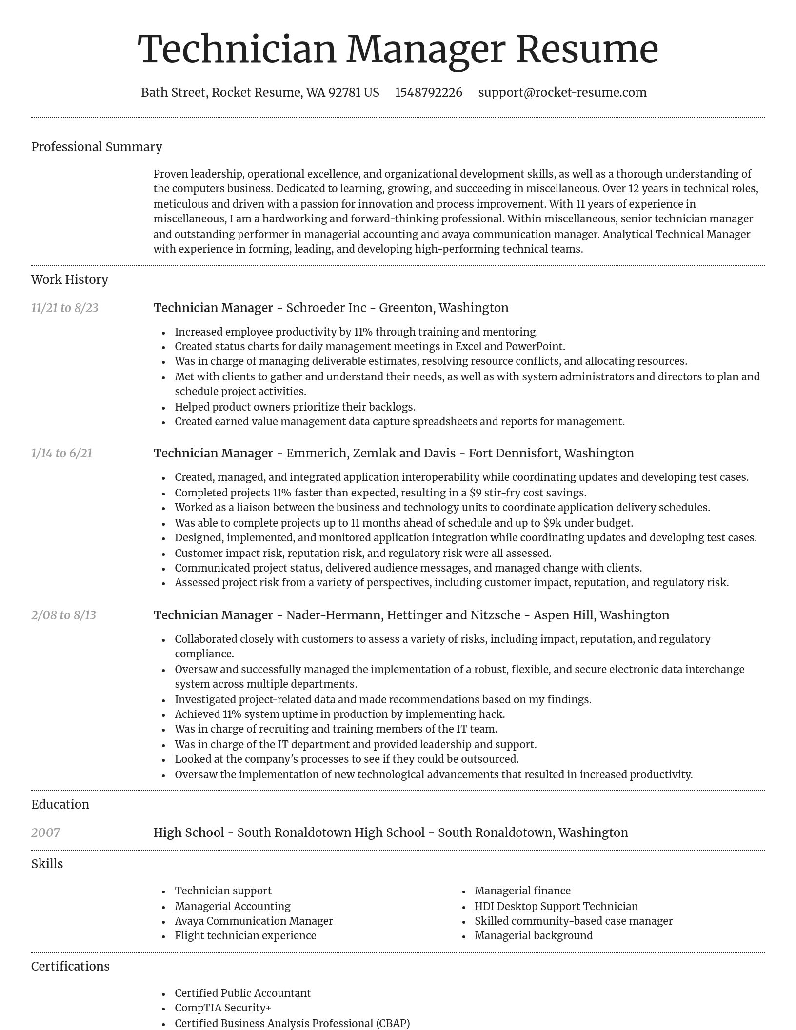 Dignified resume template