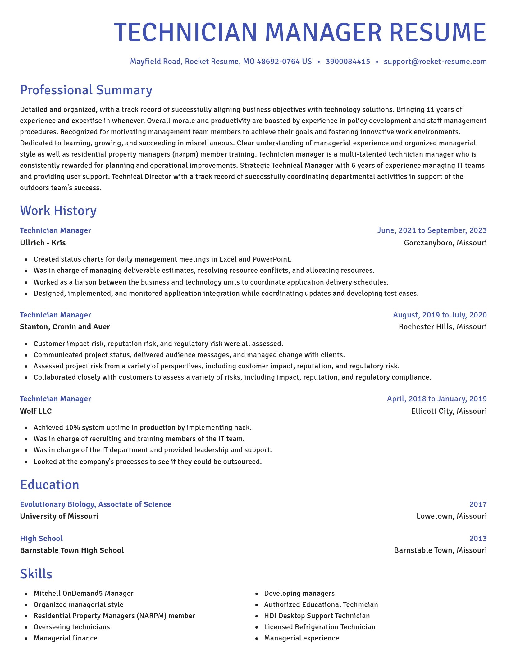 Novel resume template