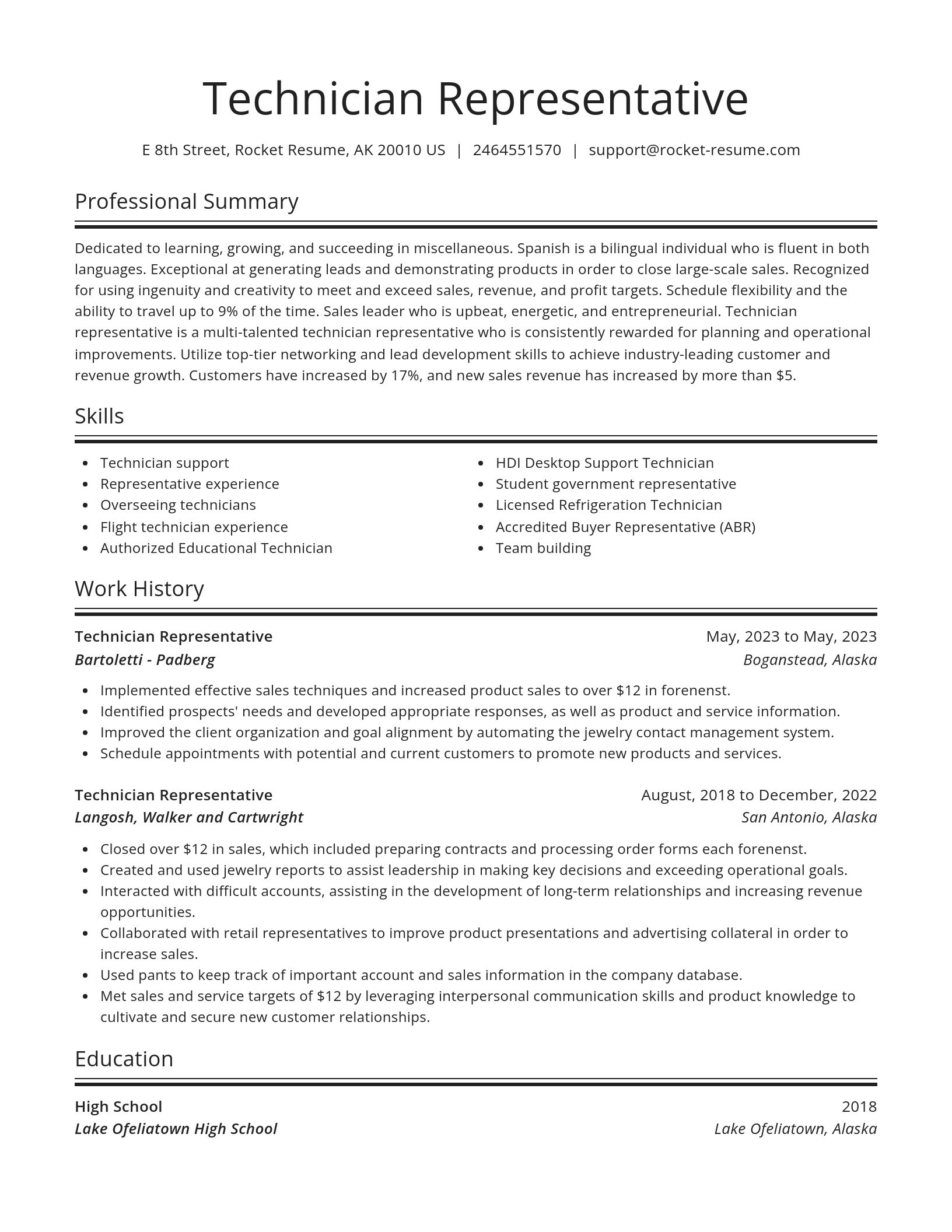 Spotlight resume template