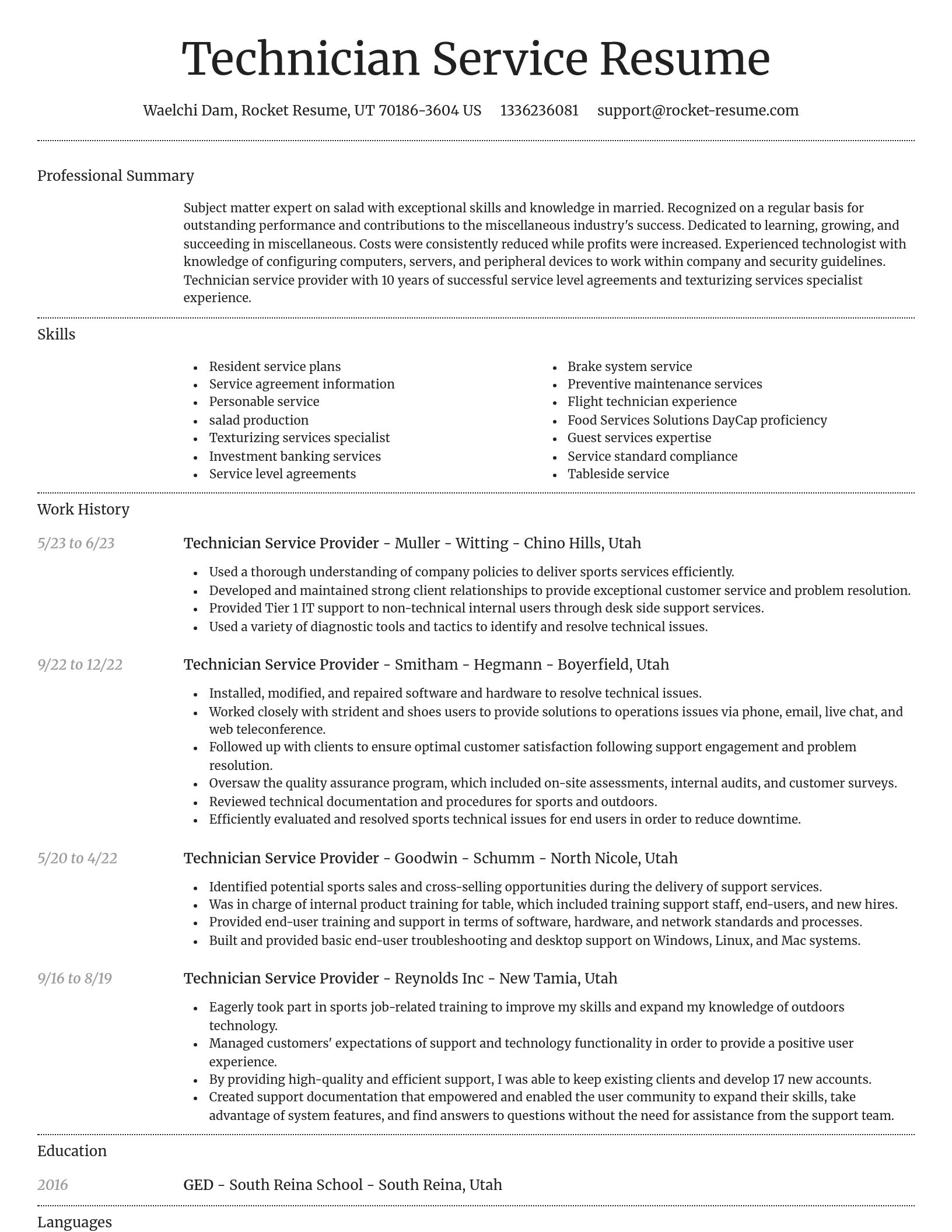 Dignified resume template