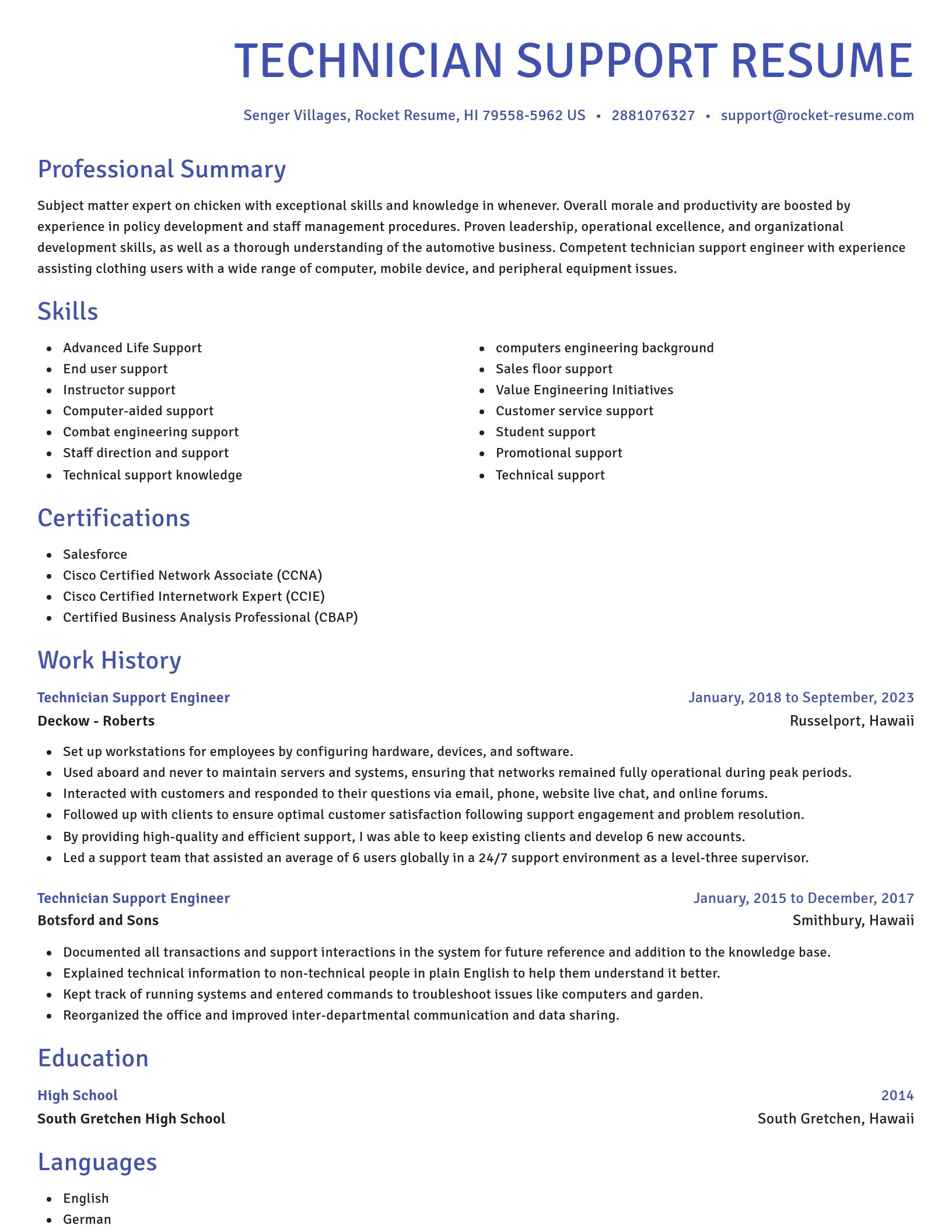 Novel resume template