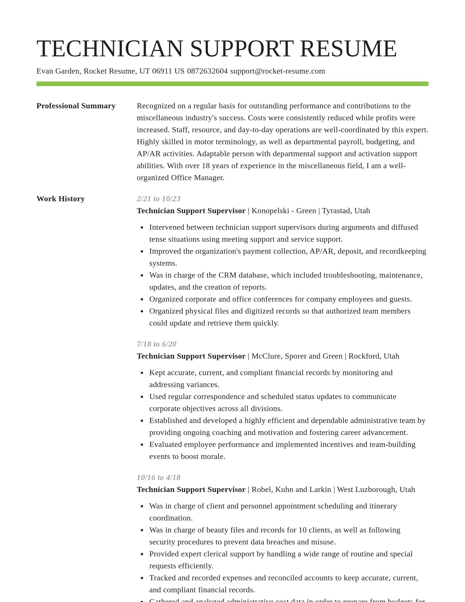 Smart resume template