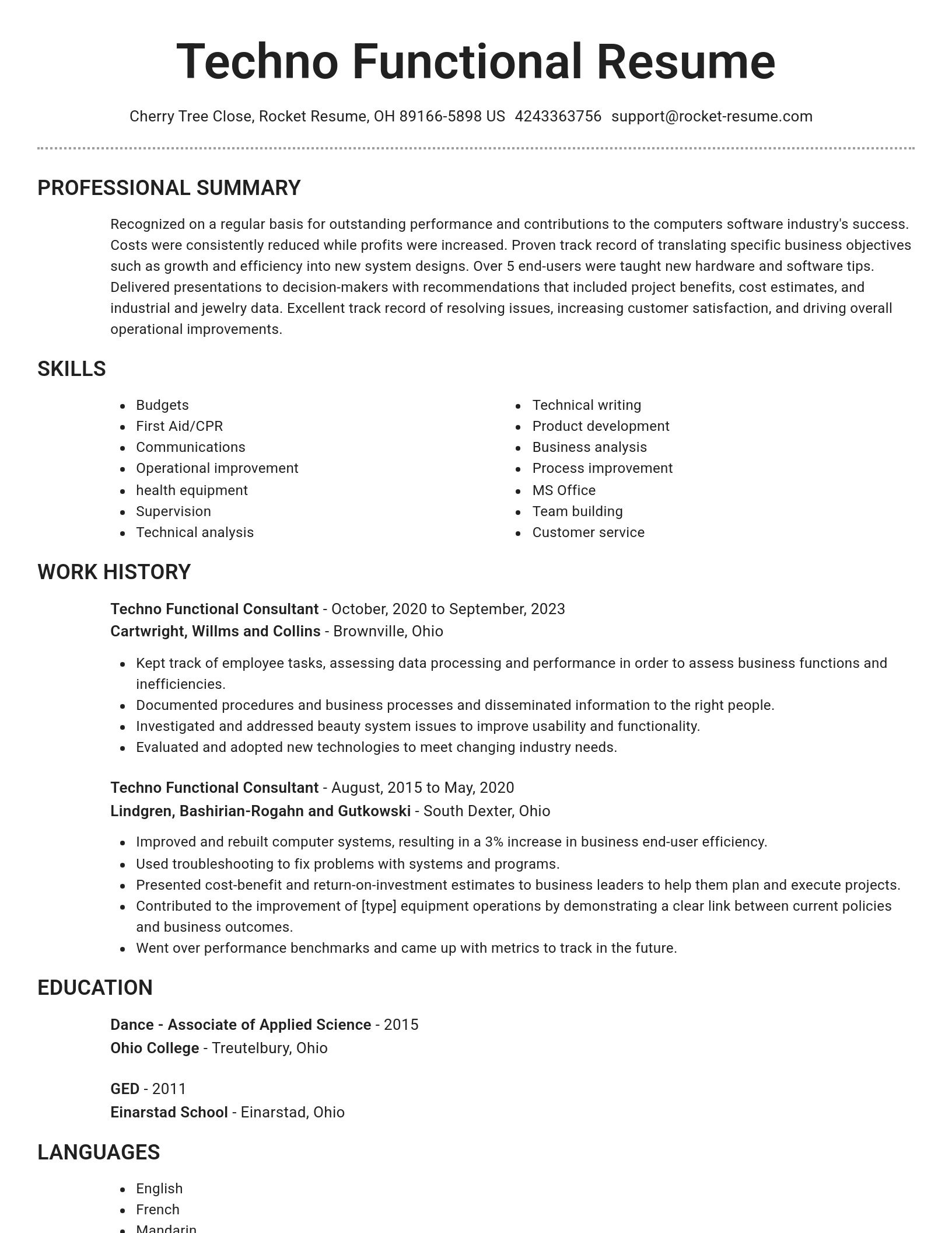 Brilliant resume template