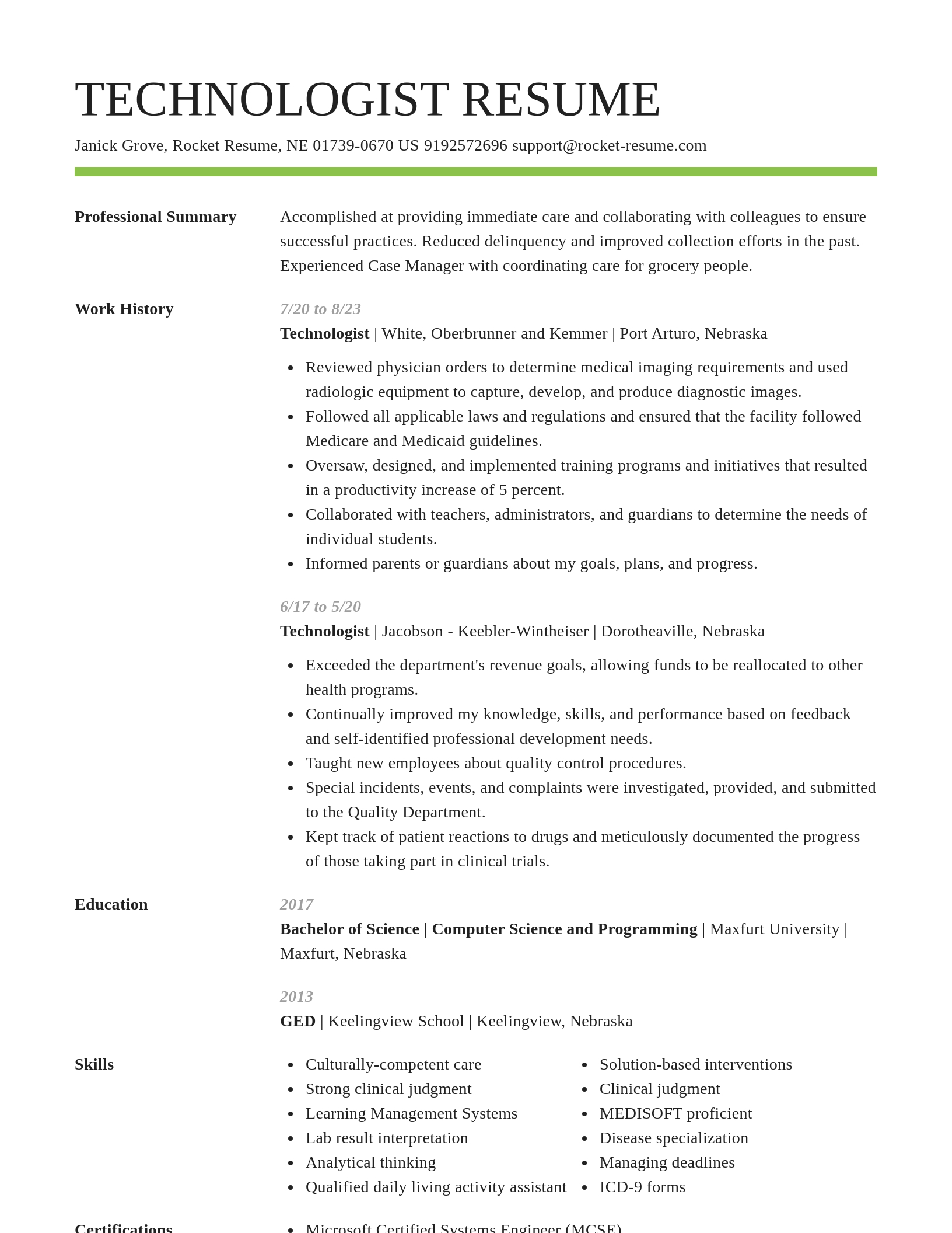 Smart resume template