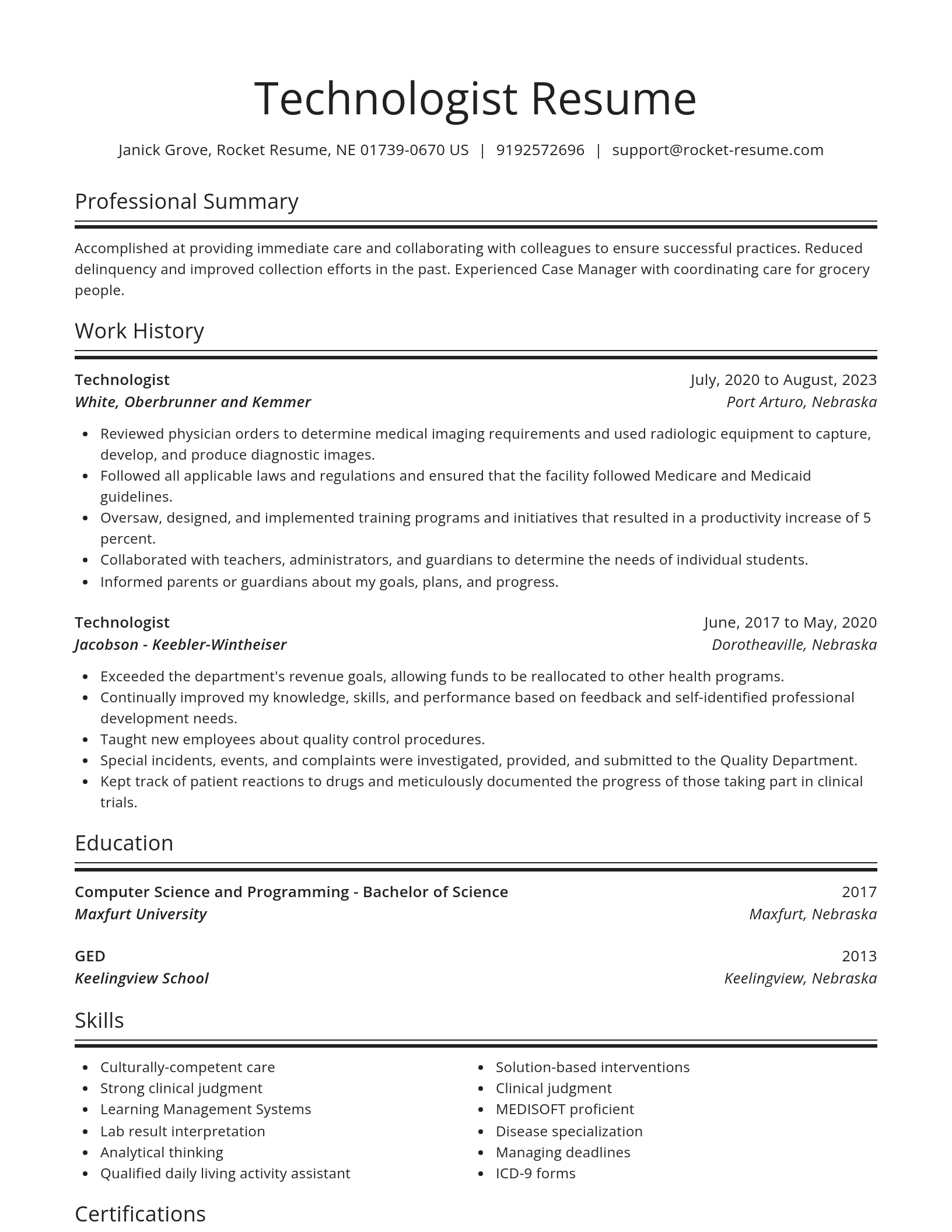 Spotlight resume template
