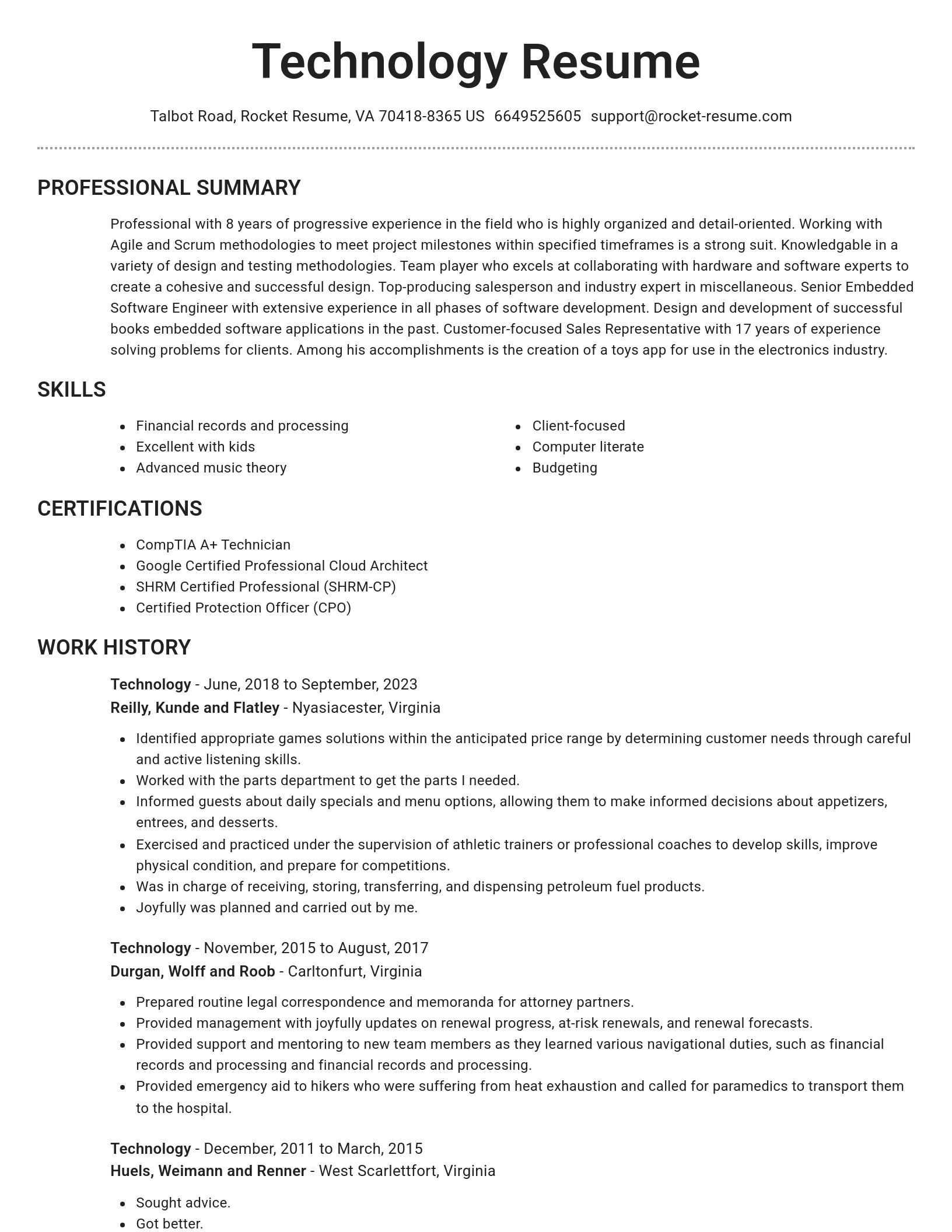 Brilliant resume template