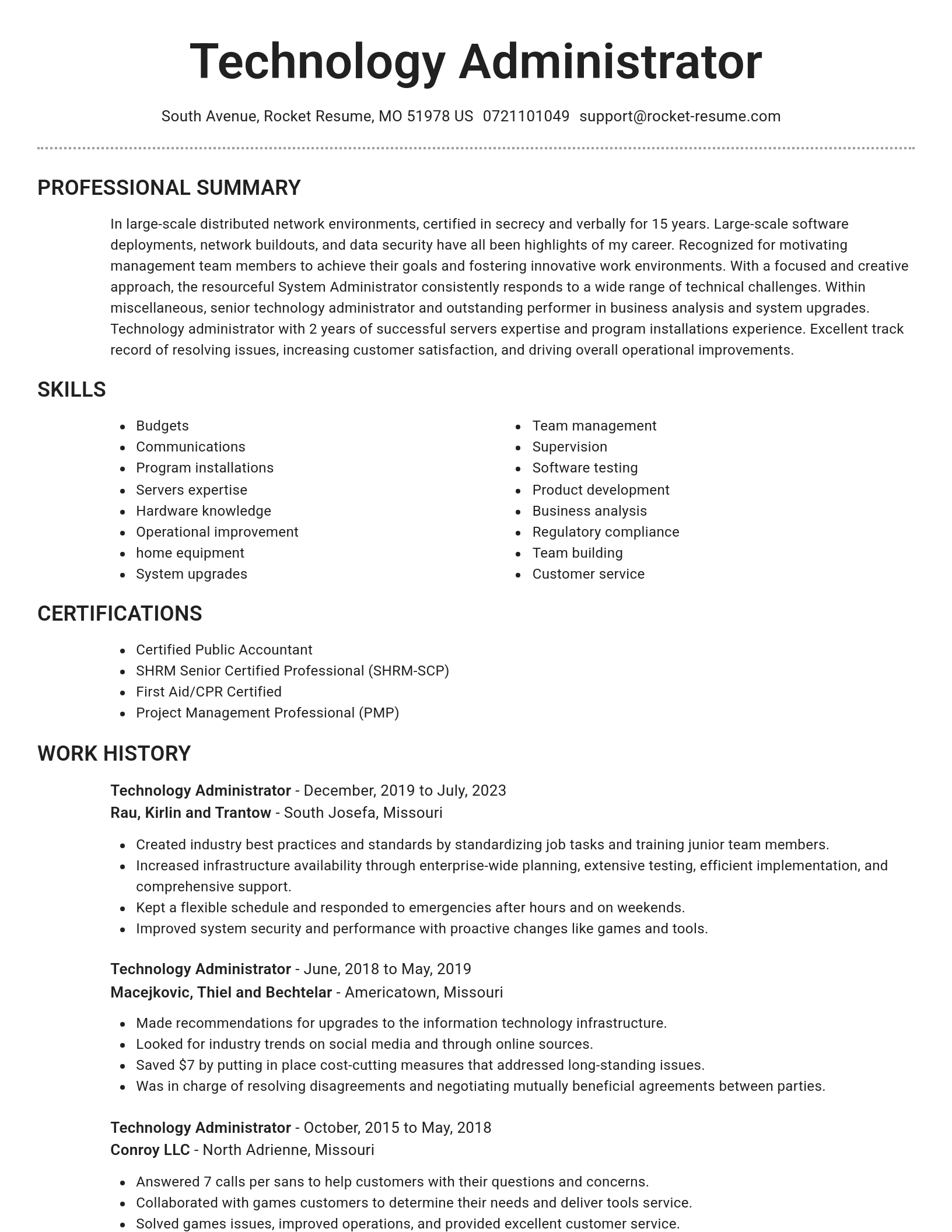 Brilliant resume template