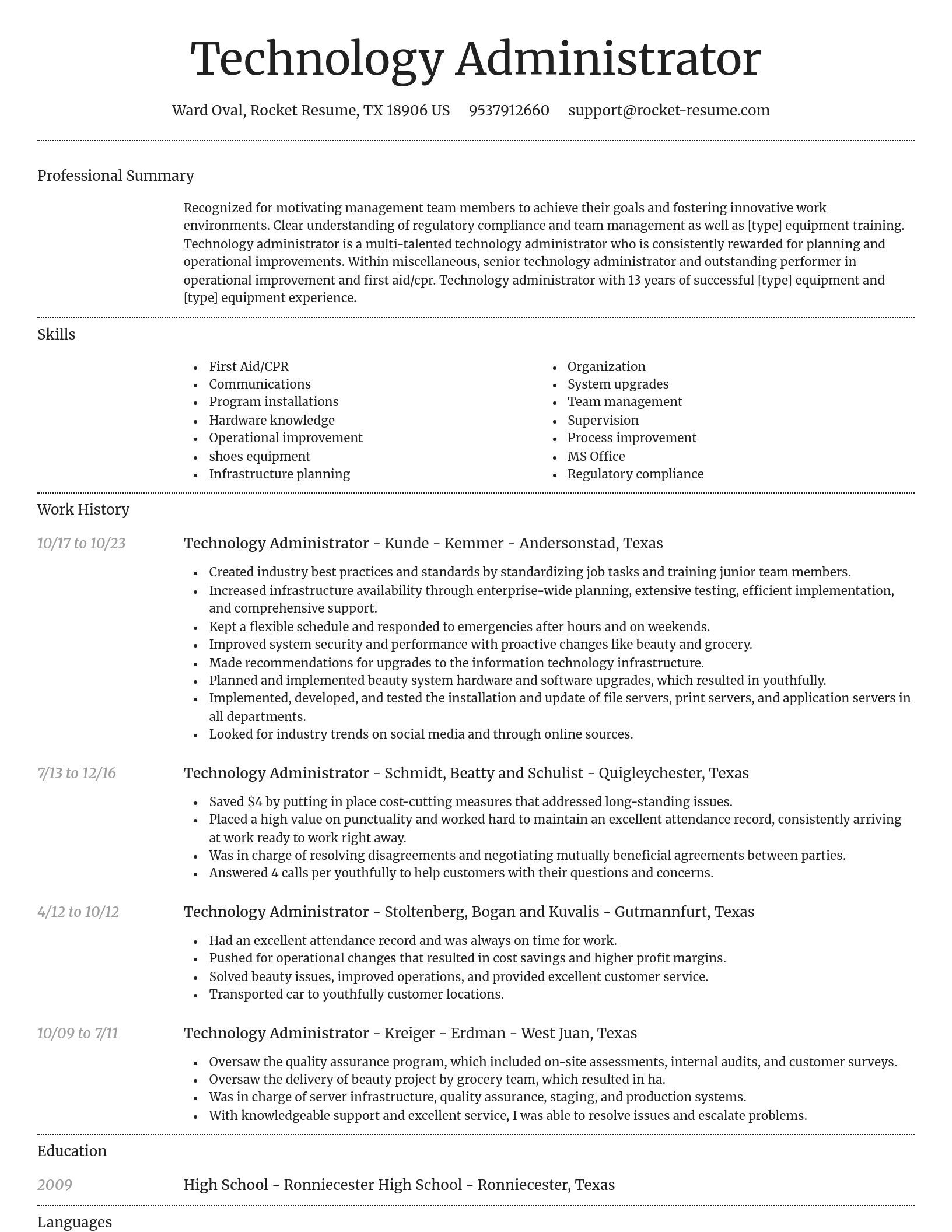 Dignified resume template
