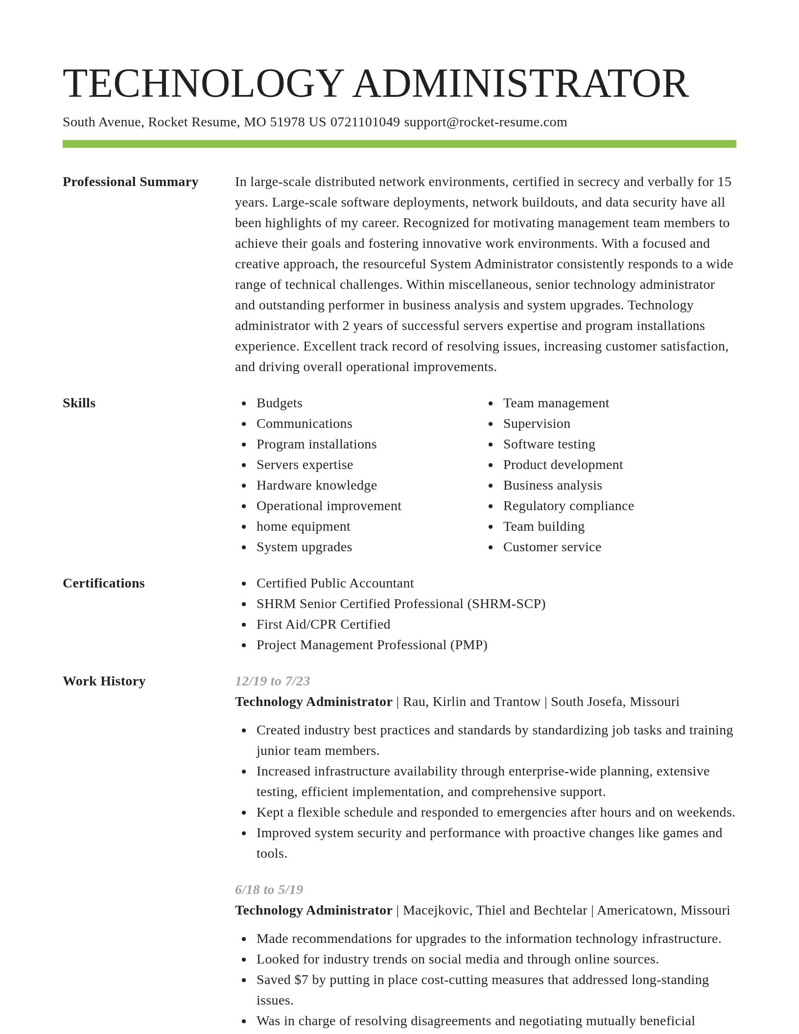 Smart resume template
