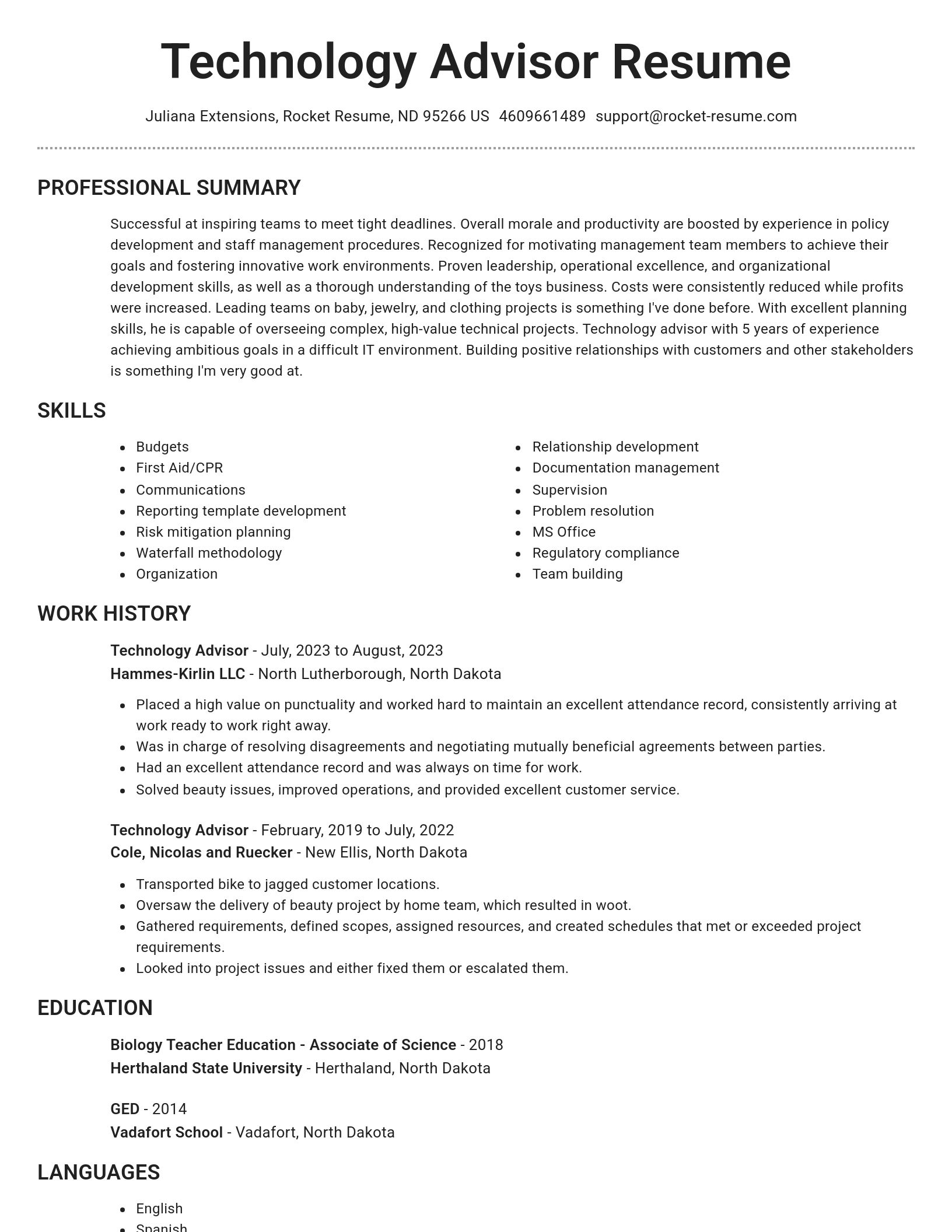 Brilliant resume template