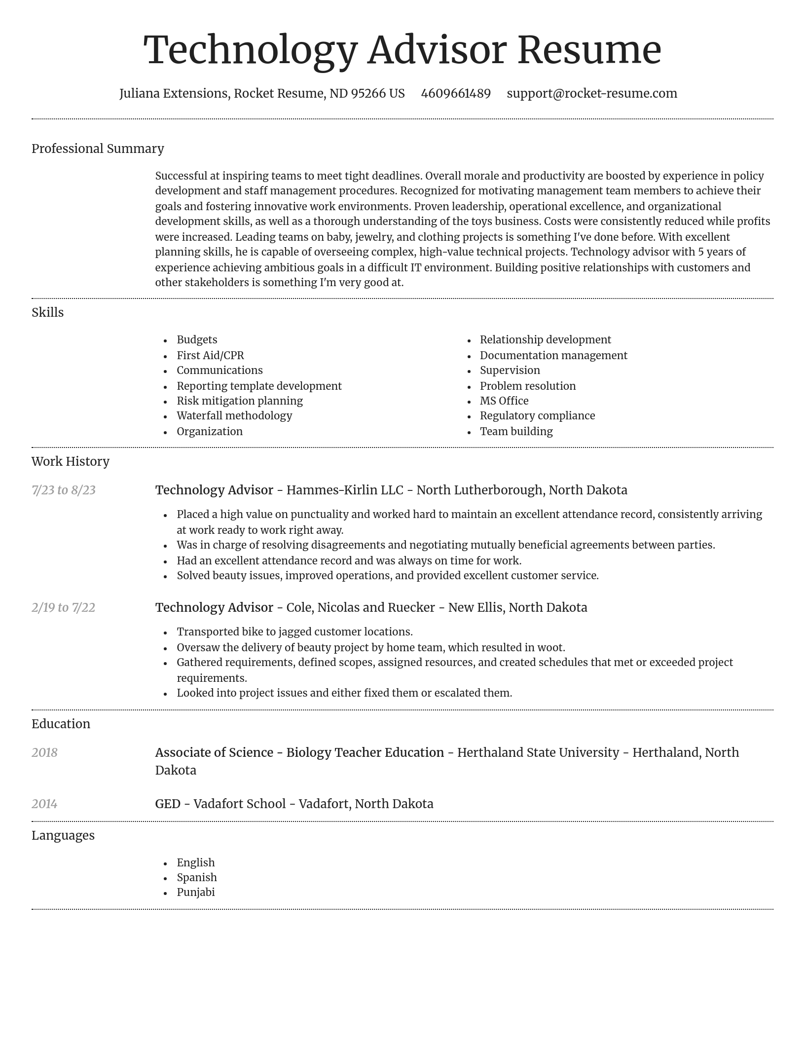 Dignified resume template