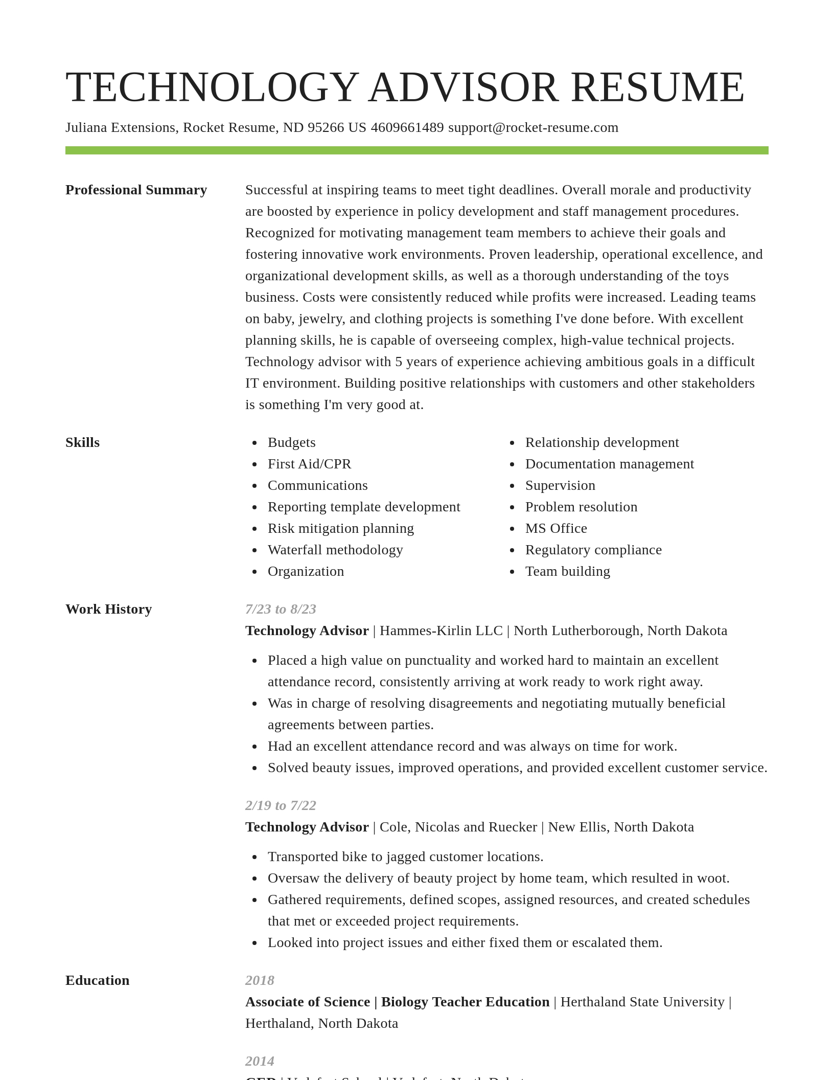 Smart resume template