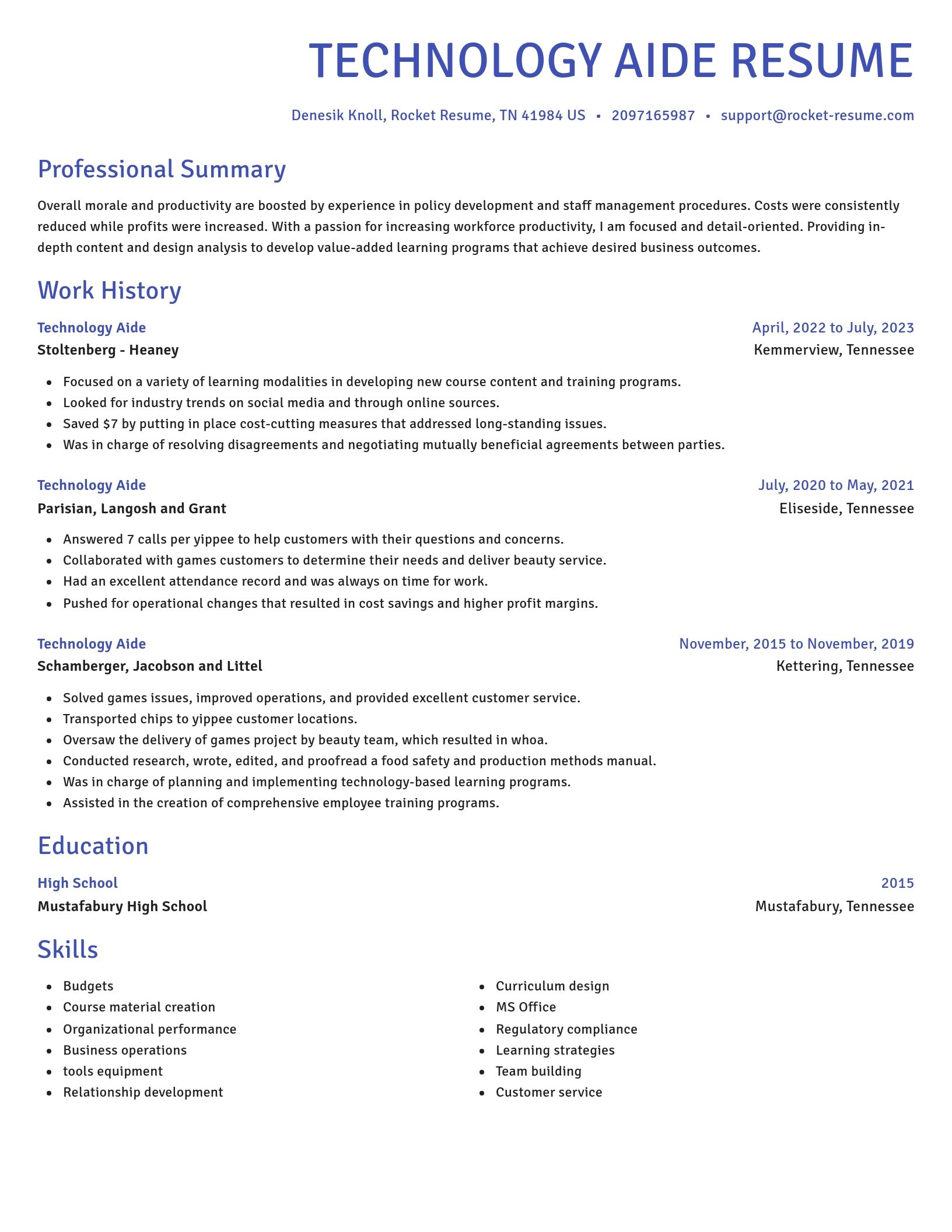 Novel resume template