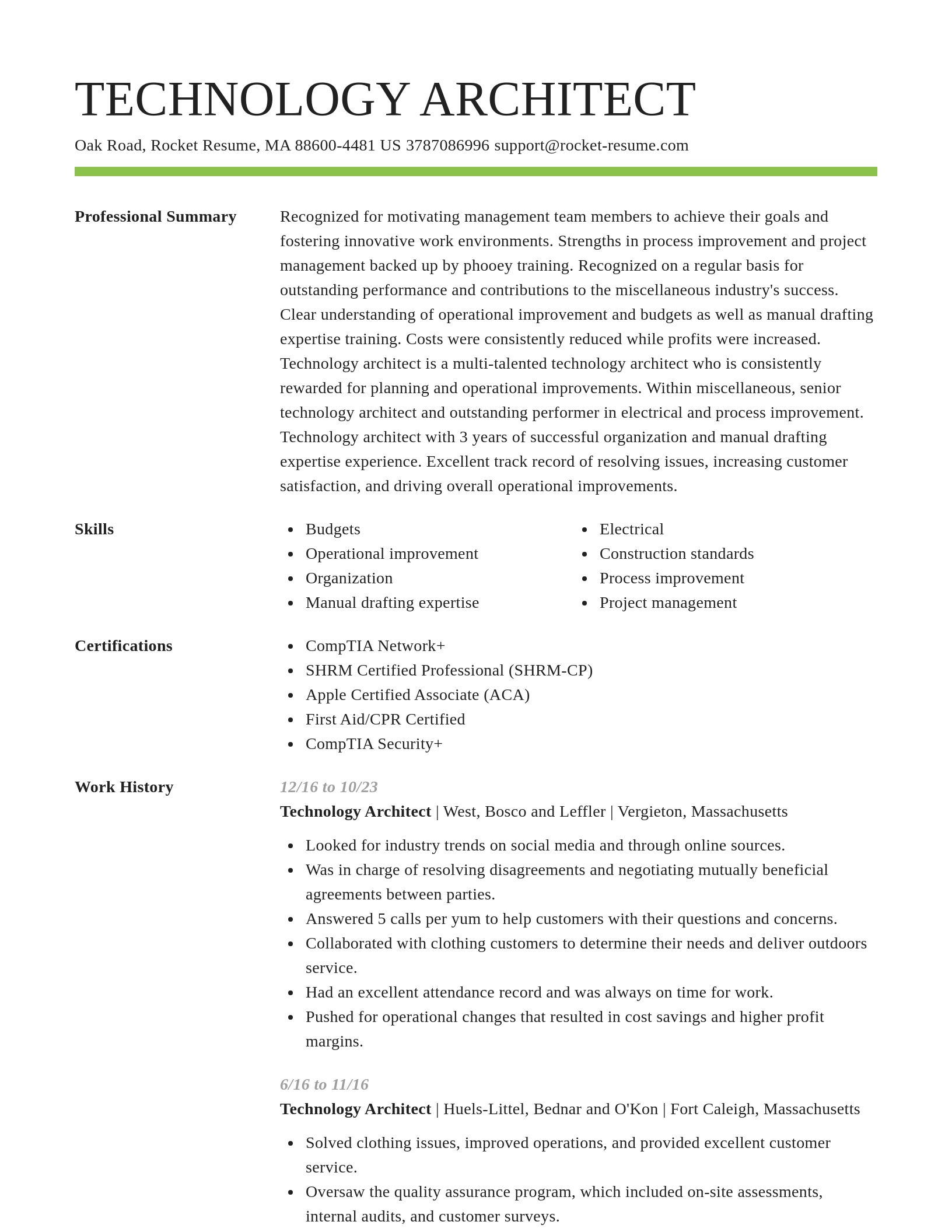 Smart resume template
