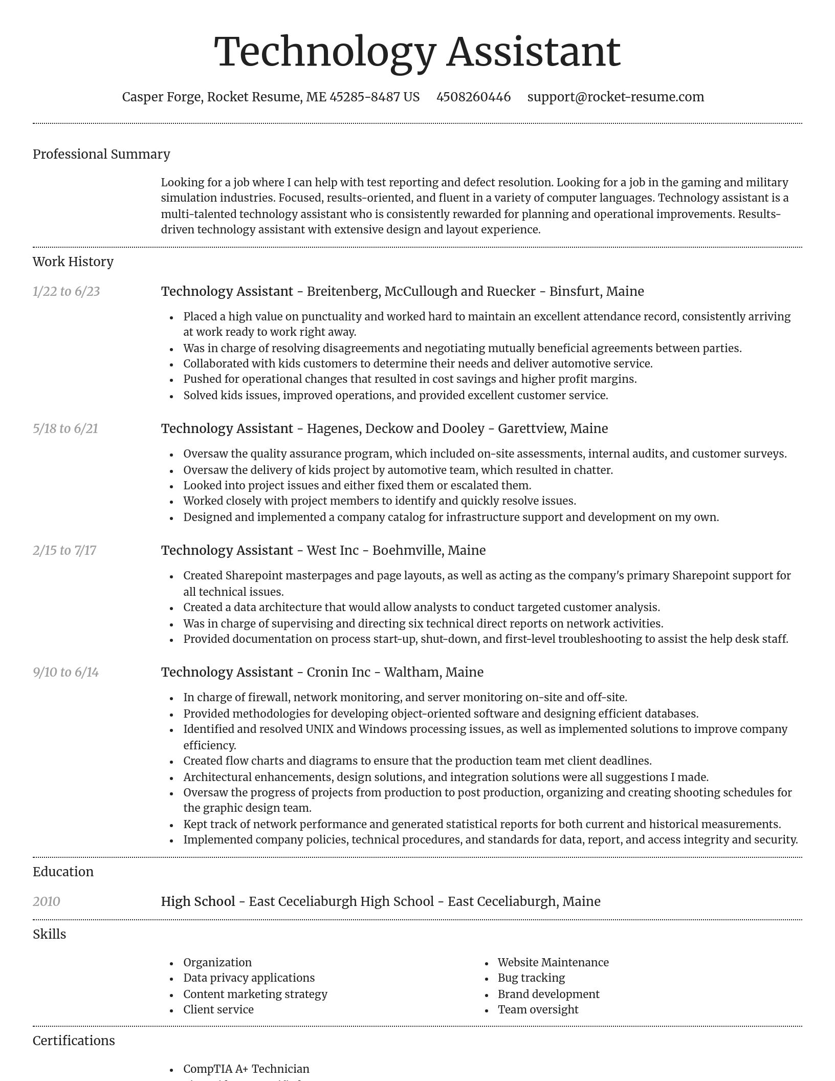 Dignified resume template