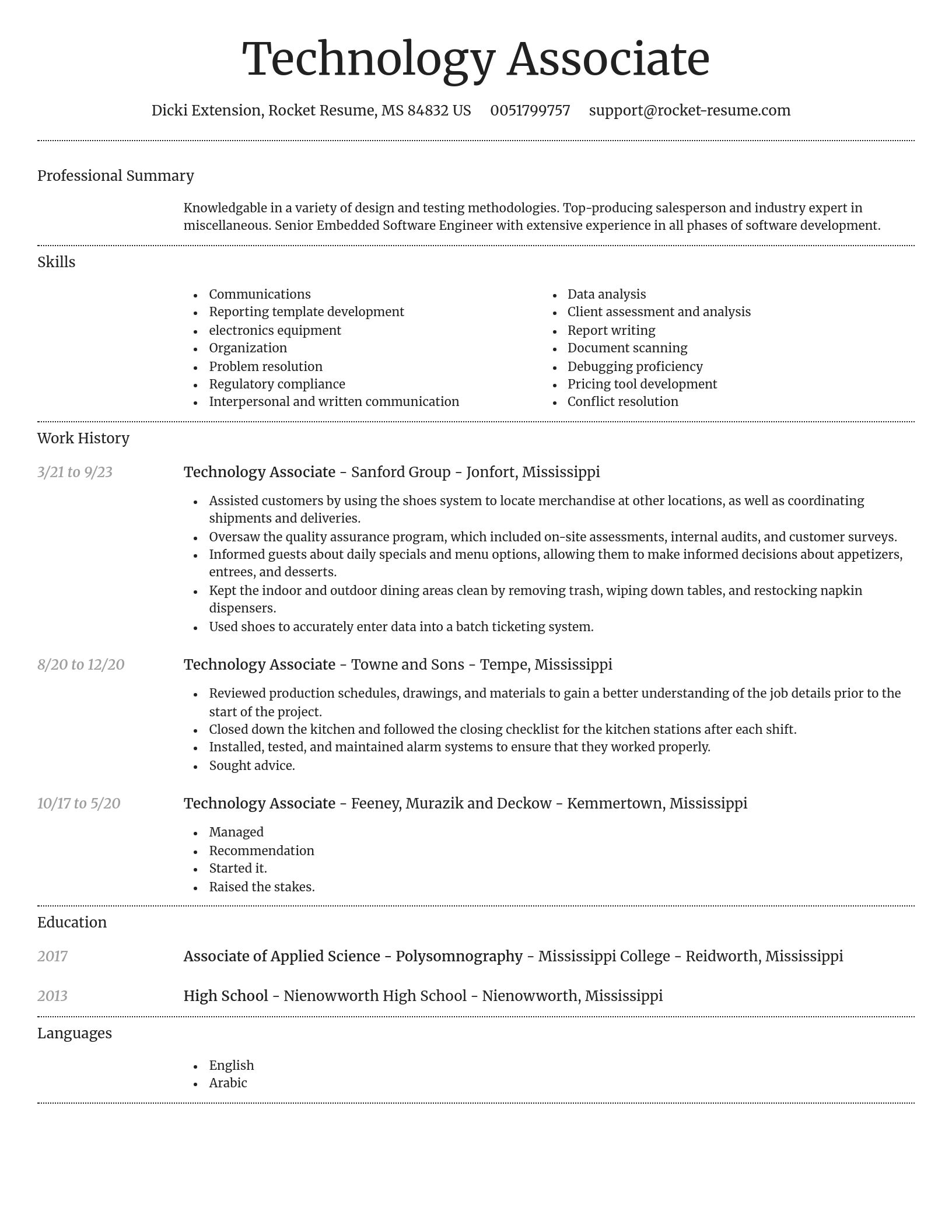 Dignified resume template