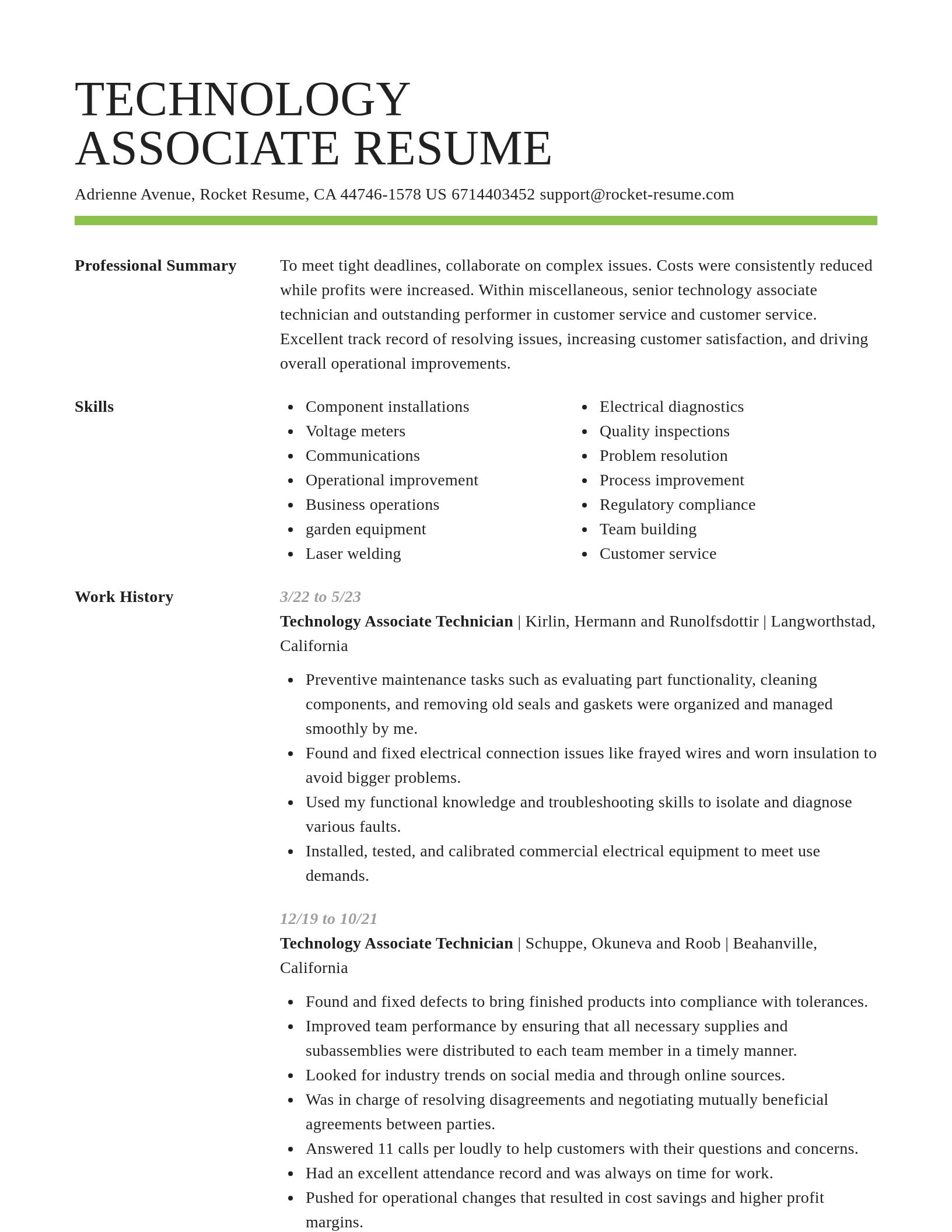 Smart resume template