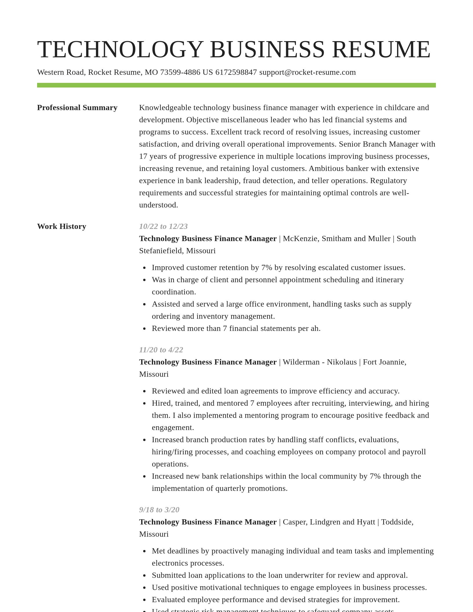 Smart resume template