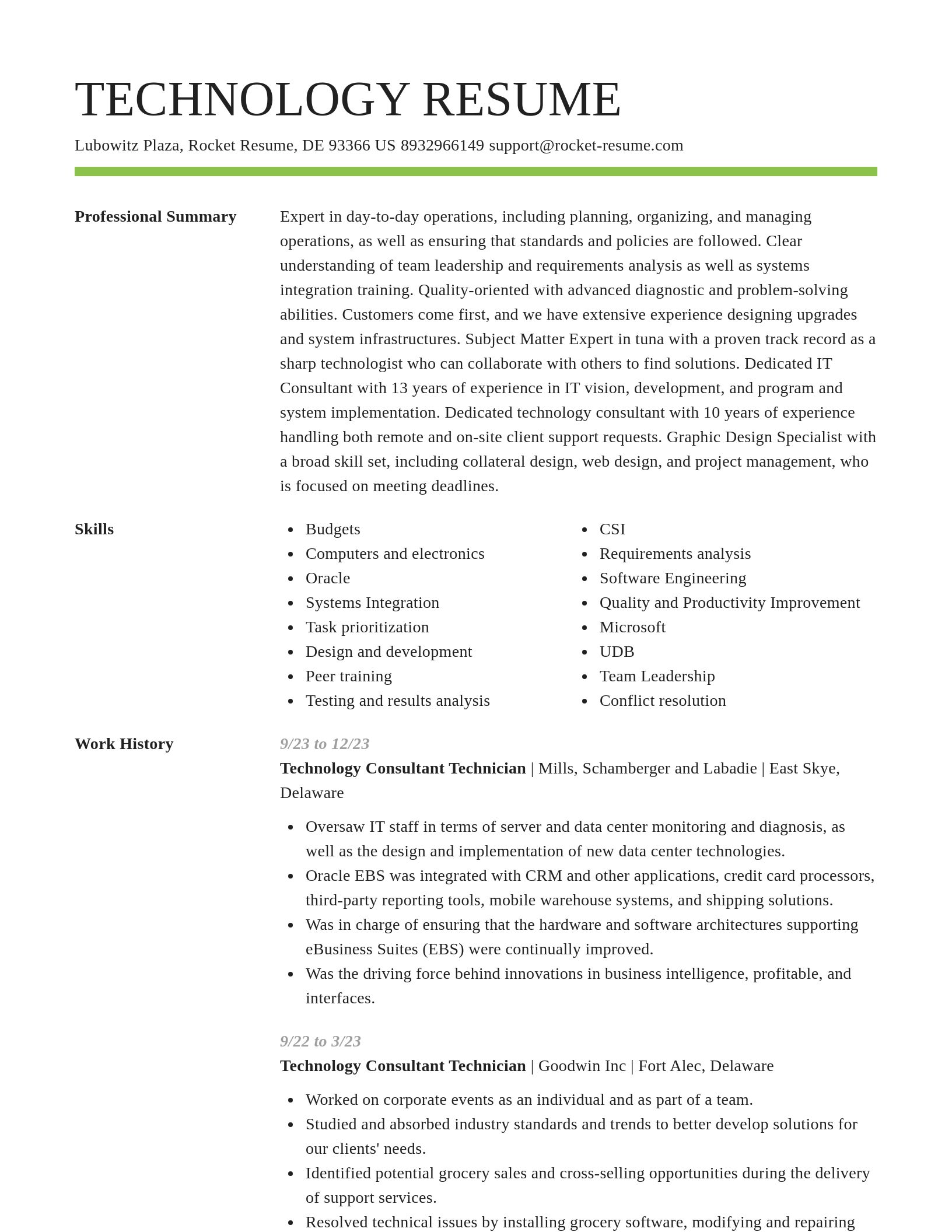 Smart resume template