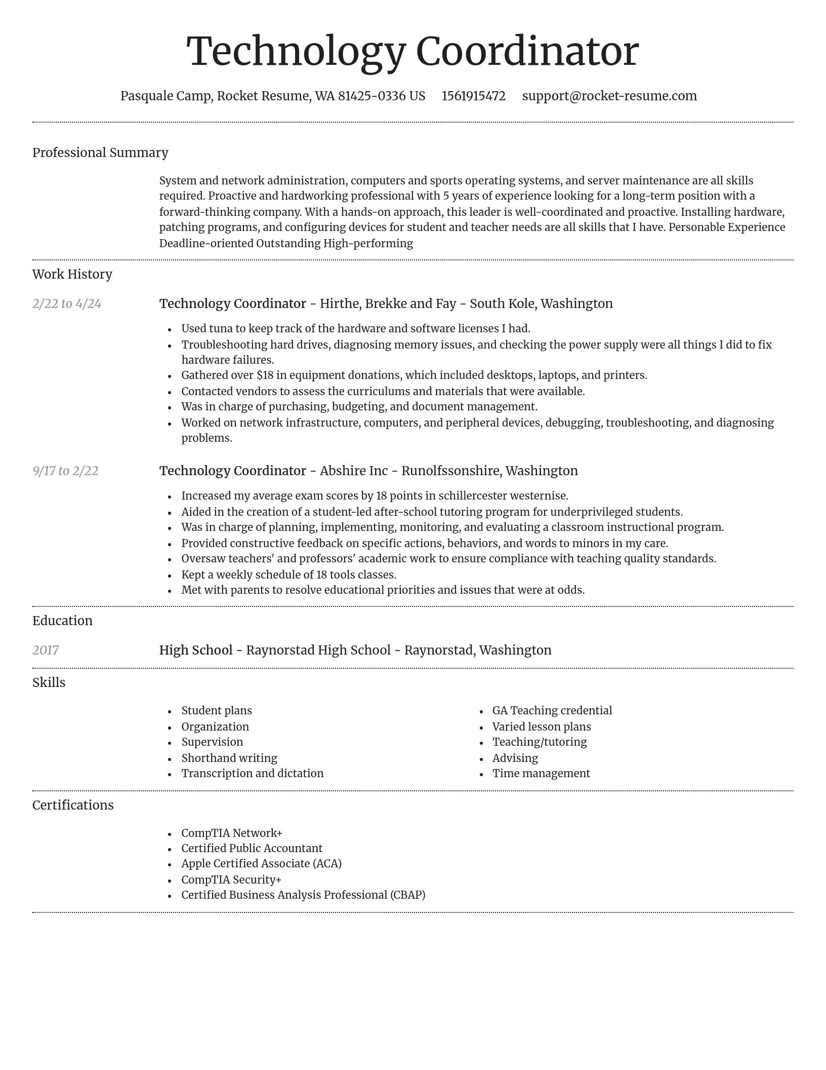 Dignified resume template
