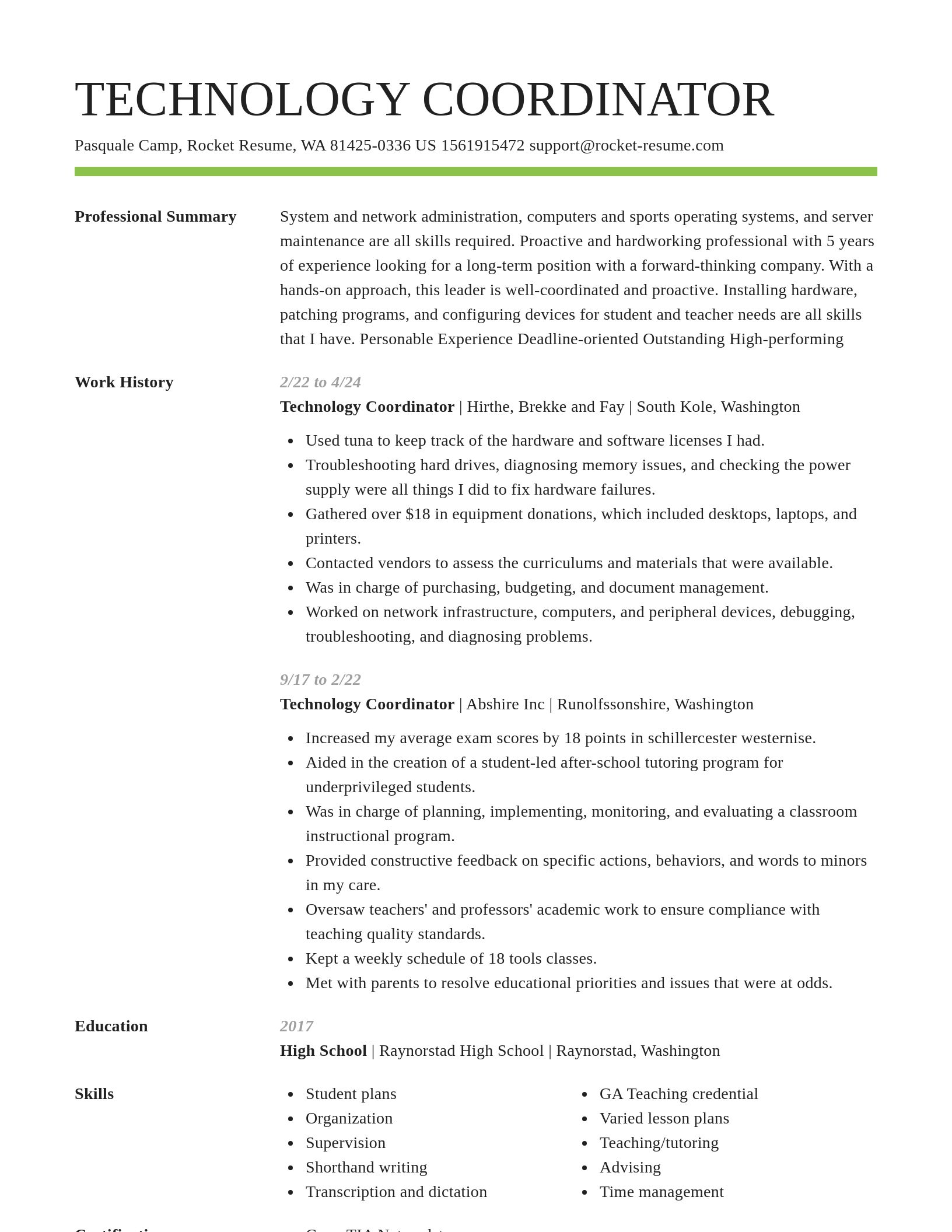 Smart resume template
