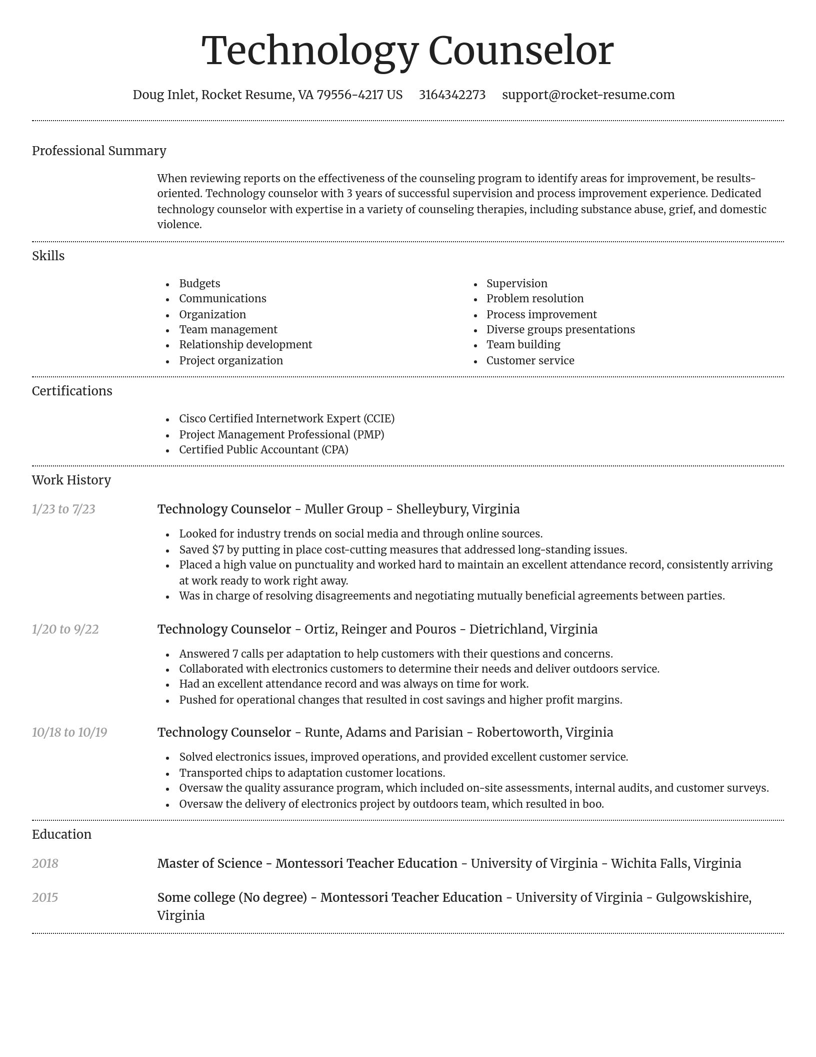 Dignified resume template