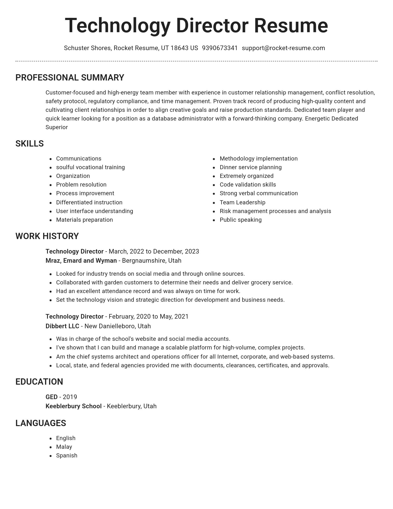 Brilliant resume template
