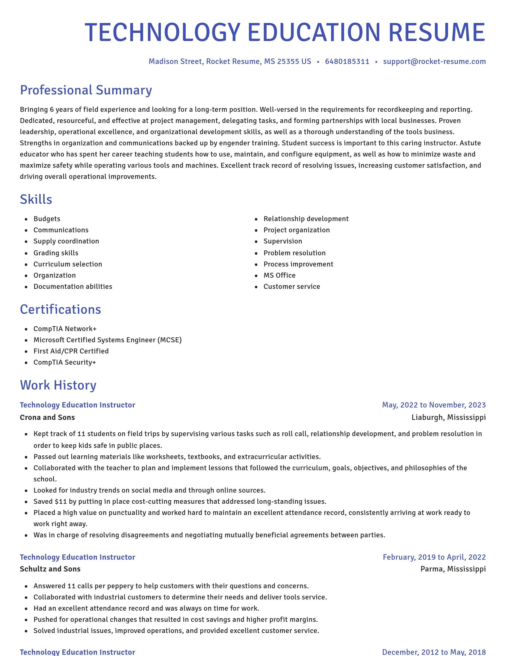 Novel resume template